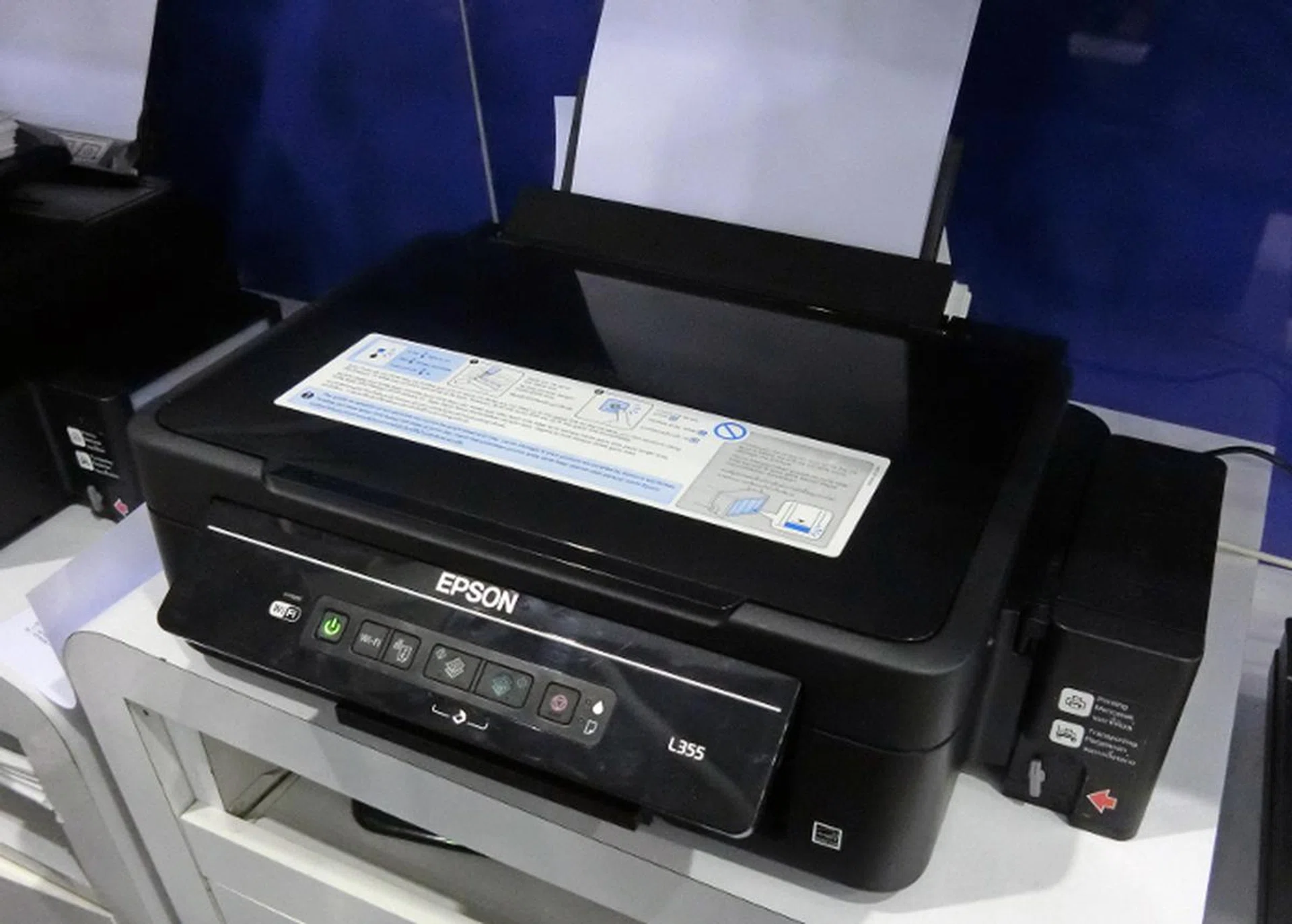 The Epson L355 provides good value as it's an ink tank printer, so ink refills are super affordable. Sporting built-in Wi-Fi, you can bring it home for just $299.