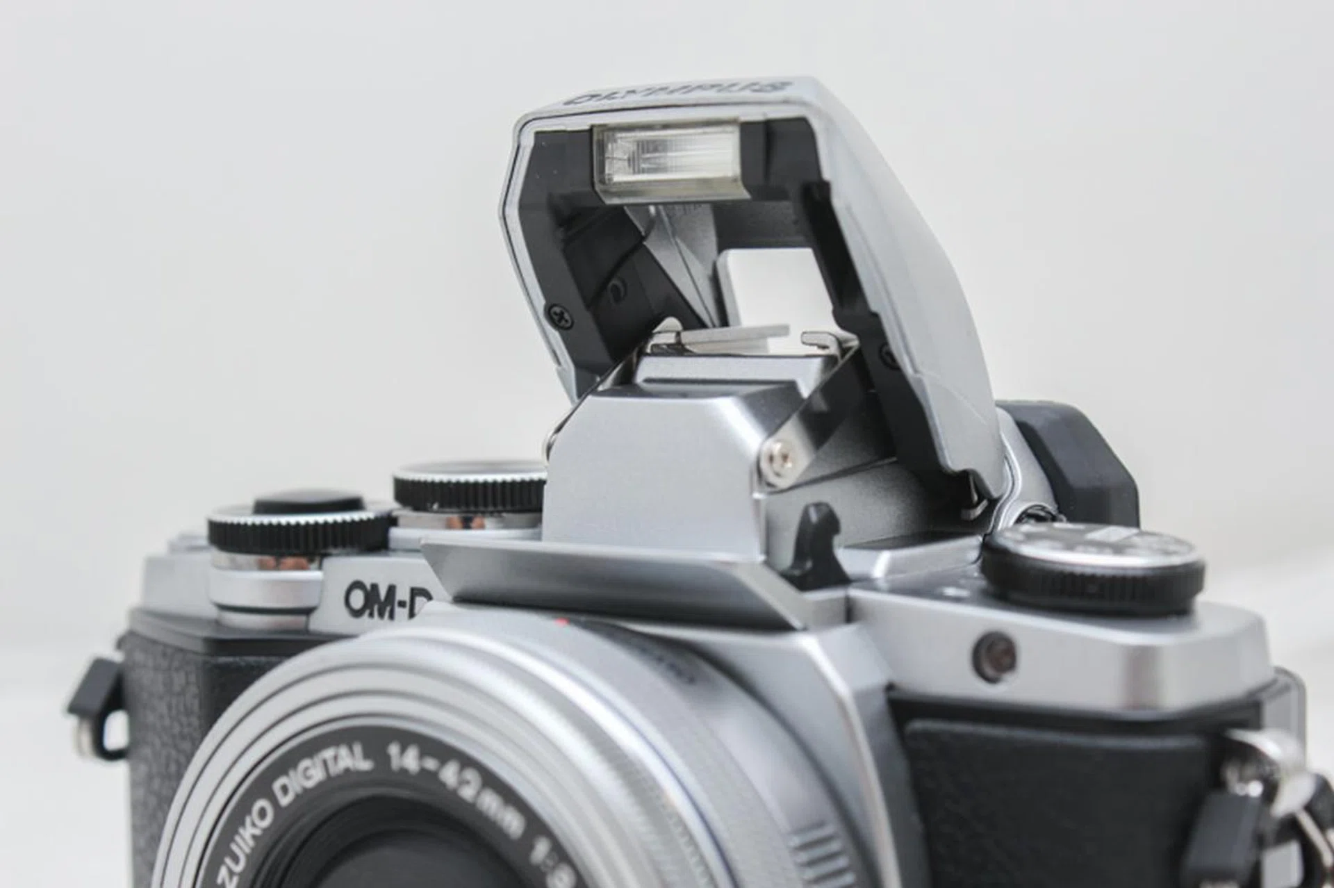 They couldn't fit one into the E-M5, but it comes with the E-M10.