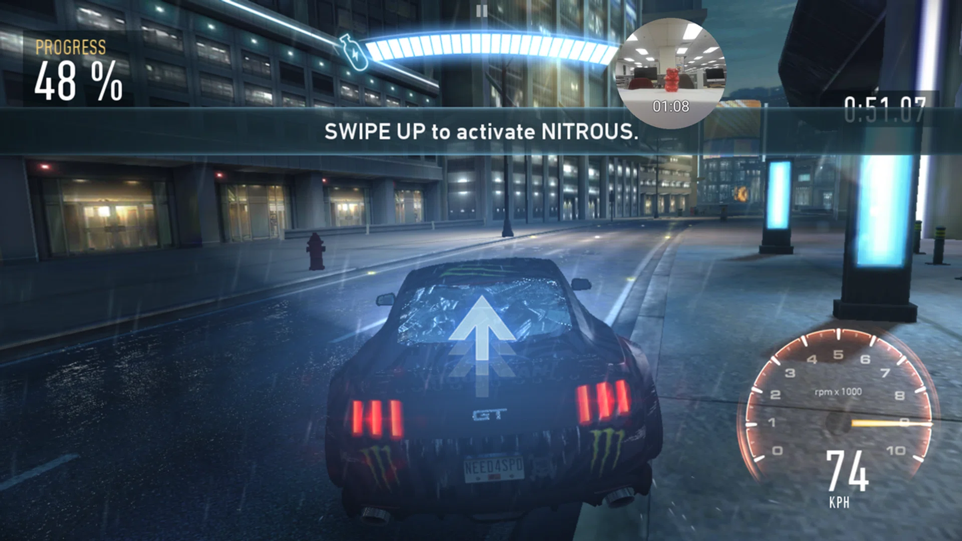 Record in action. Spot the front camera at work!