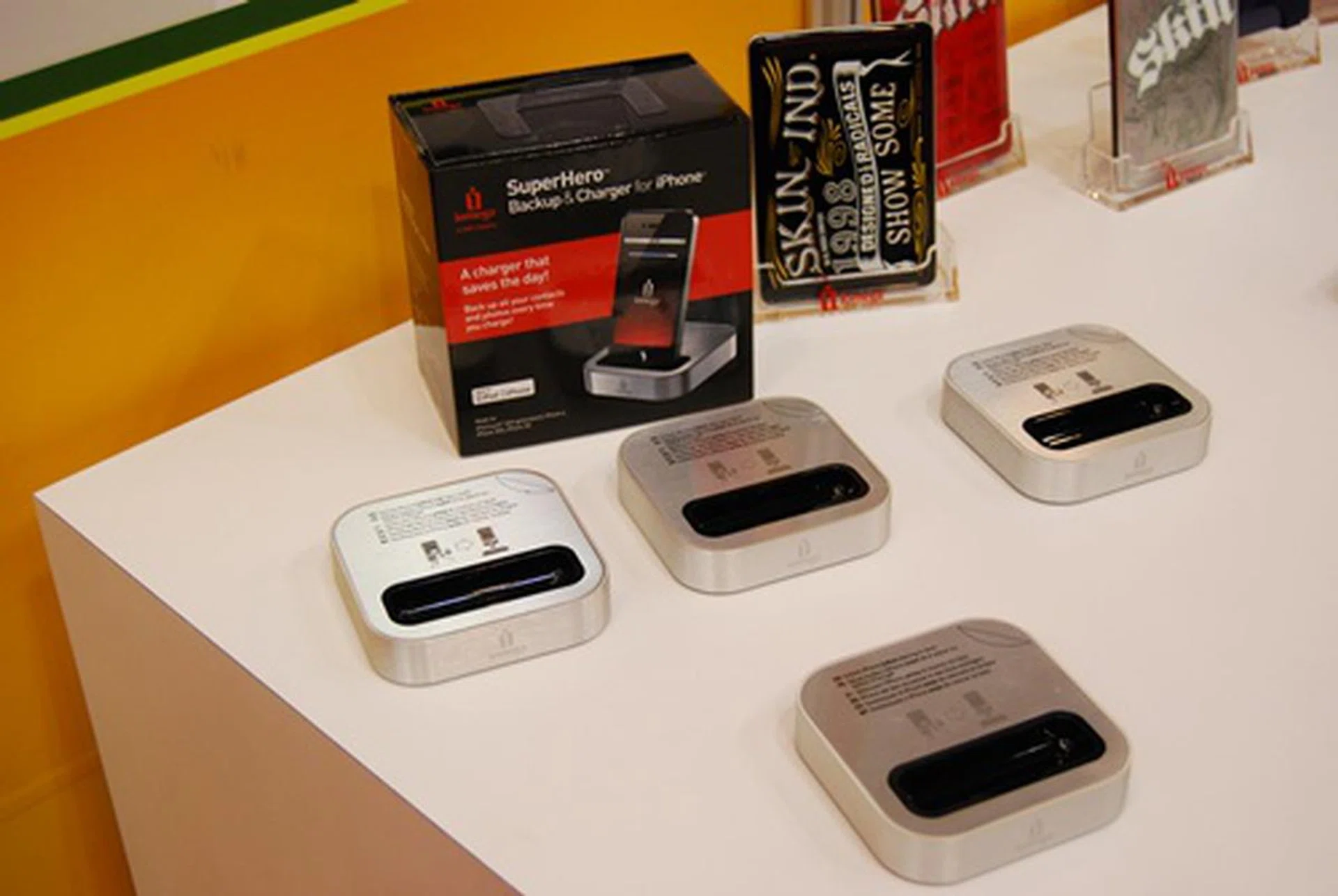 The Iomega not only charges your iPhone 3G/3GS/4 but also backs up your contacts and photos with its 4GB worth of SD card capacity. Available at $99 during the IT Show.