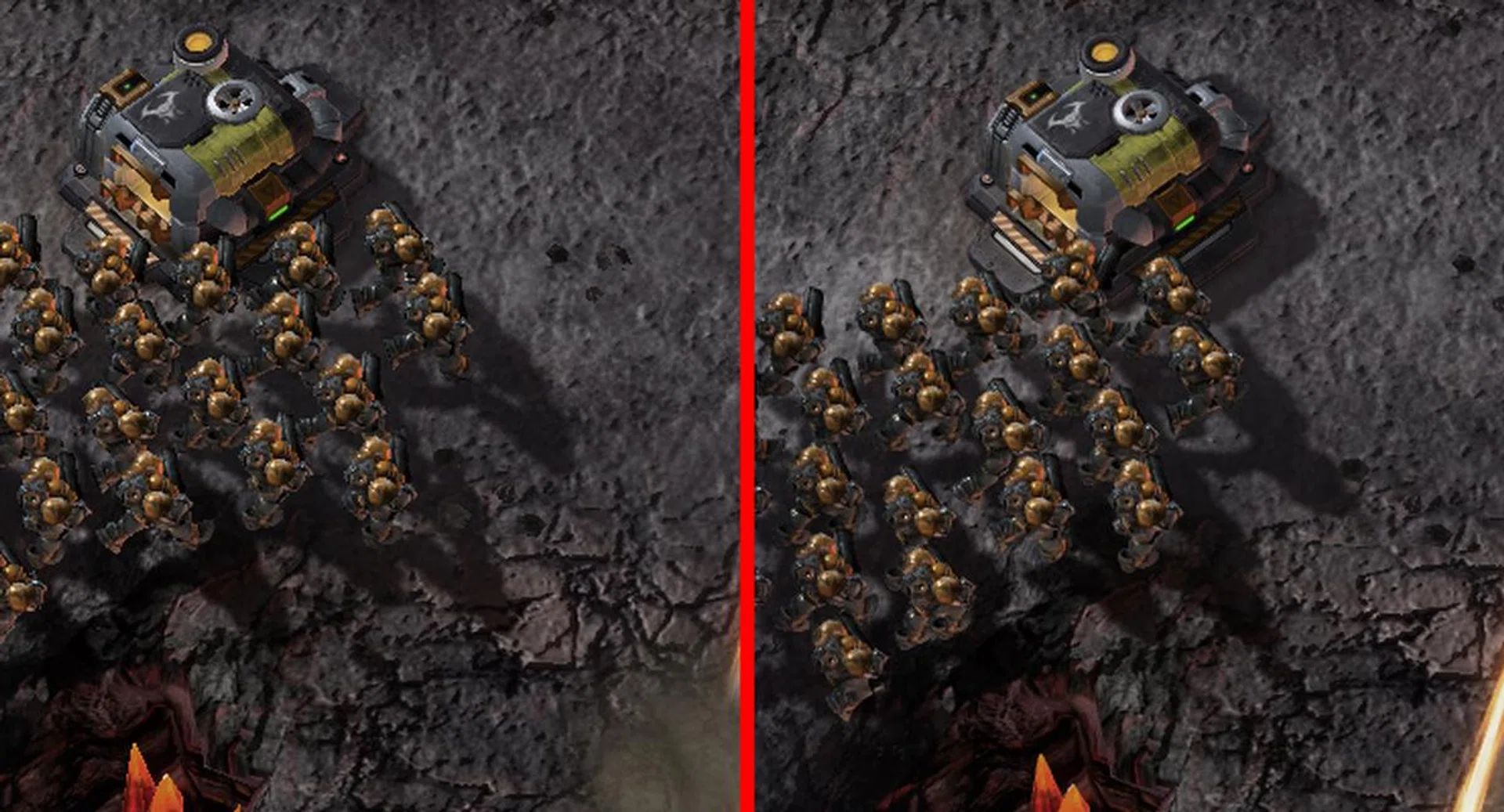 Left: without AA; Right: with AA.