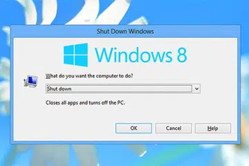 On the desktop, hit Alt + F4 to get this shut down menu.