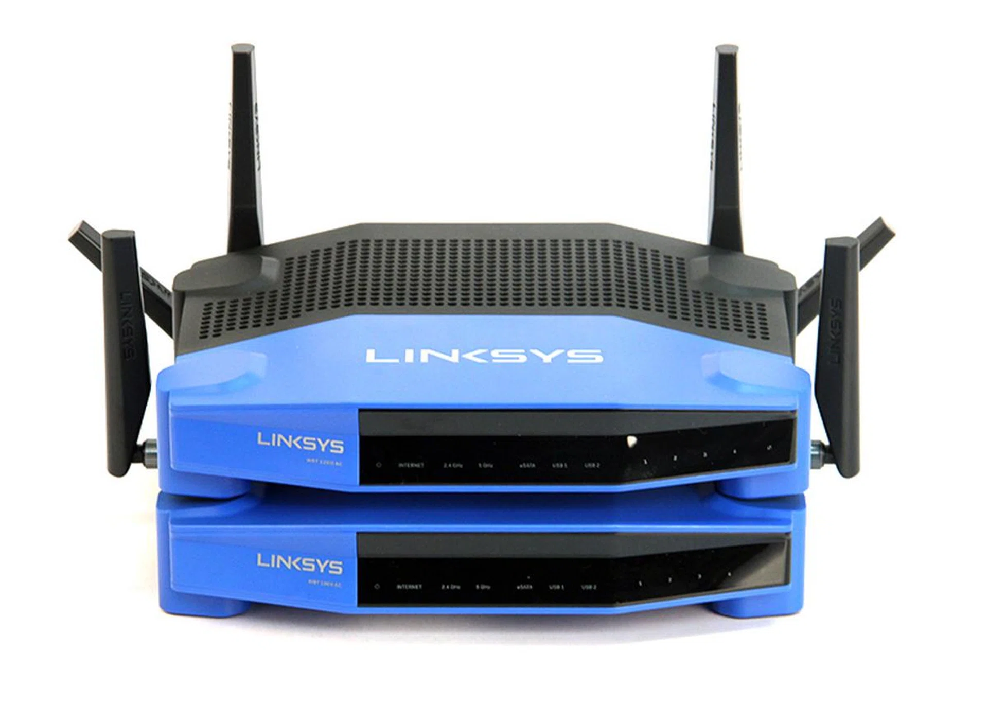 Thanks to the routers' stackable design, you can literally stack them on top of each other.