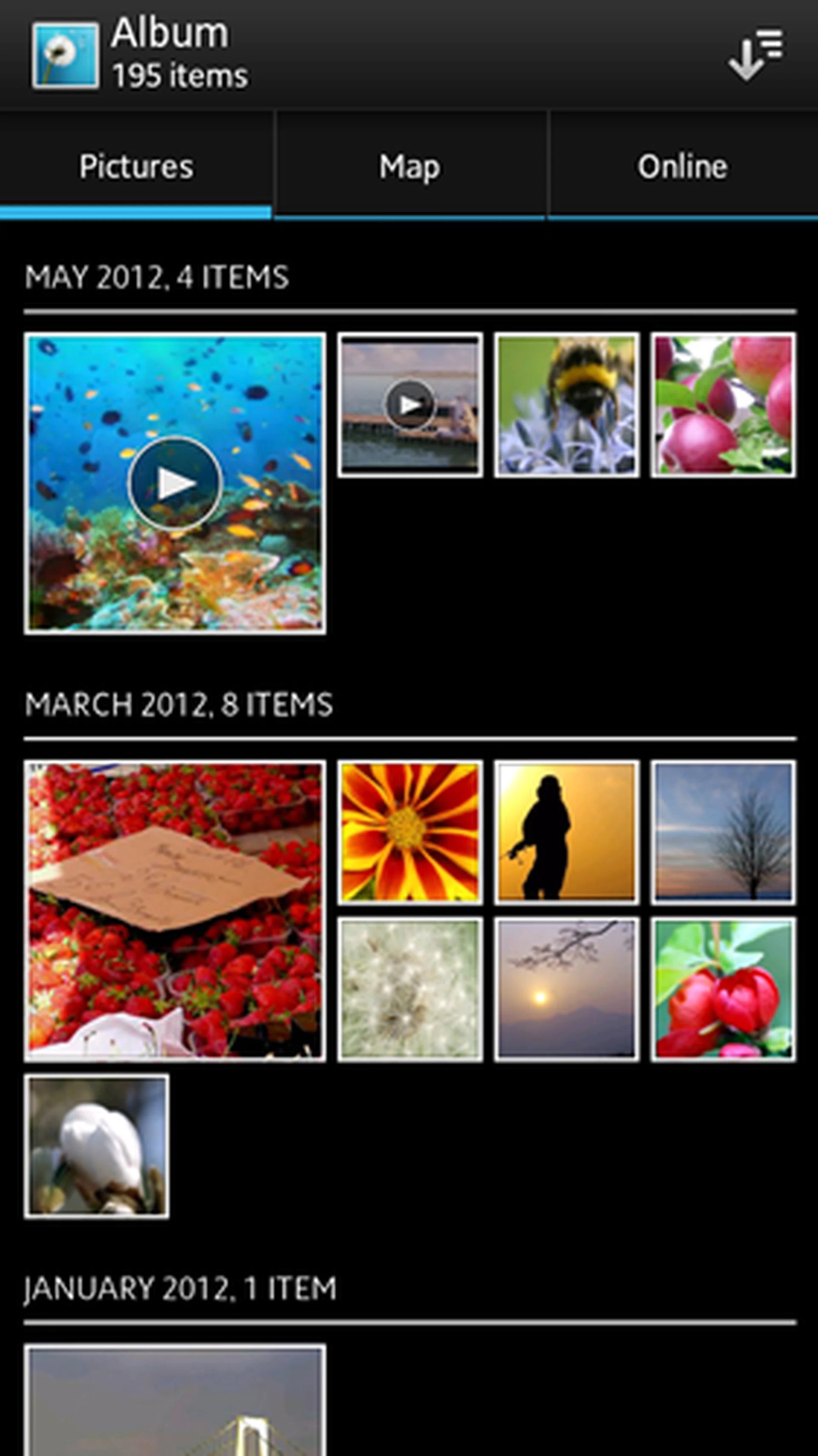 Viewing photos in Album on the Xperia Ion is an experience quite similar to that of Google+.