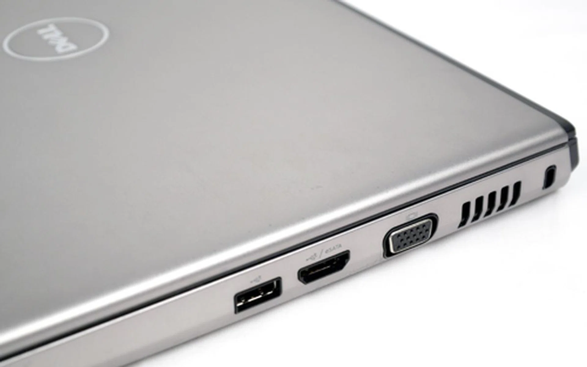 Keeping it simple and uncluttered, a VGA and two USB connectors can be found on its right flank, of which one is a combination of an eSATA and USB port.