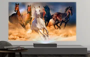 The LG CineBeam HU85L is an ultra-short throw 4K laser projector. (Image: LG.)