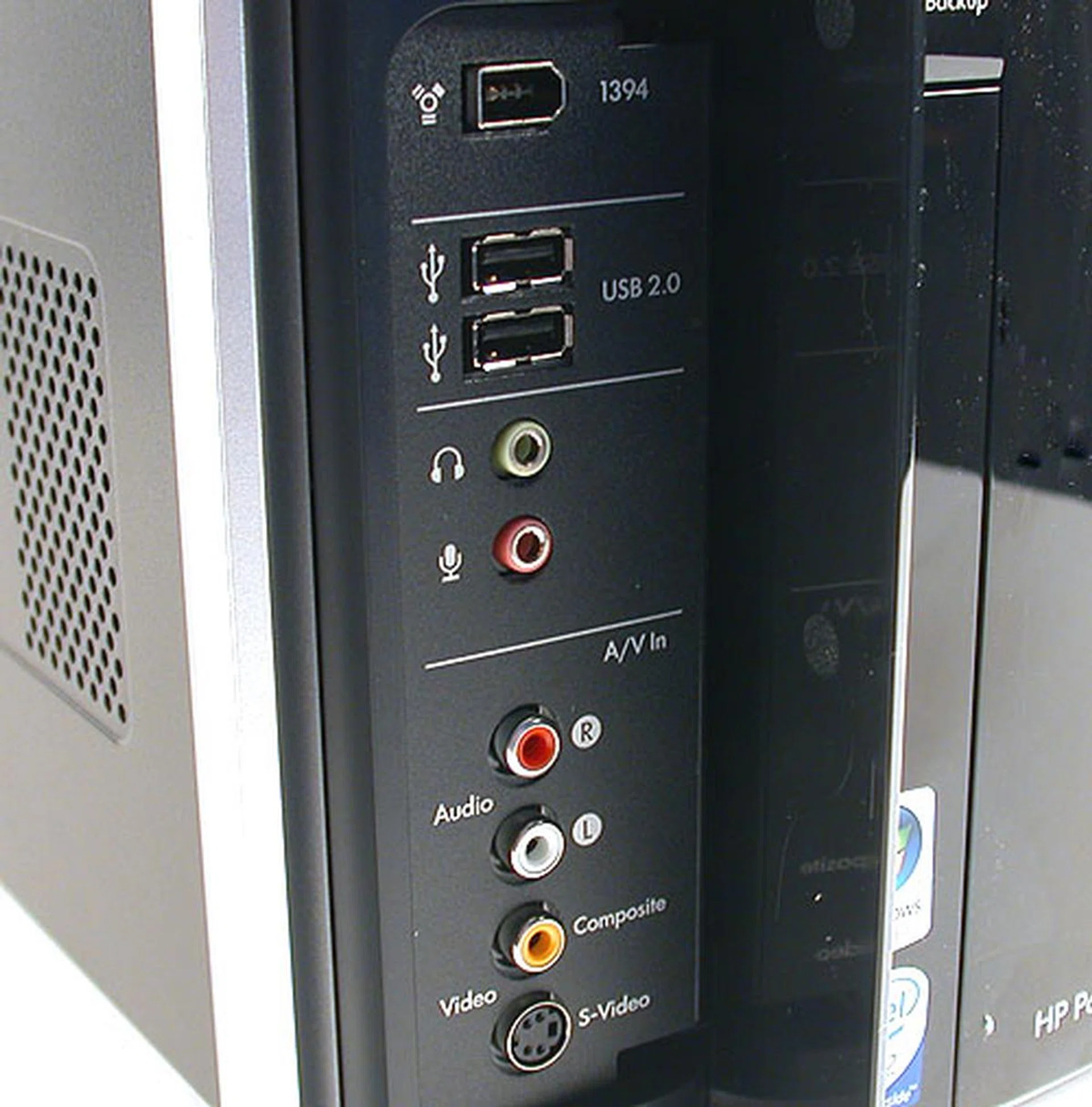 HP has included more than the usual array of front I/O ports, like the S-Video and Composite outputs. 