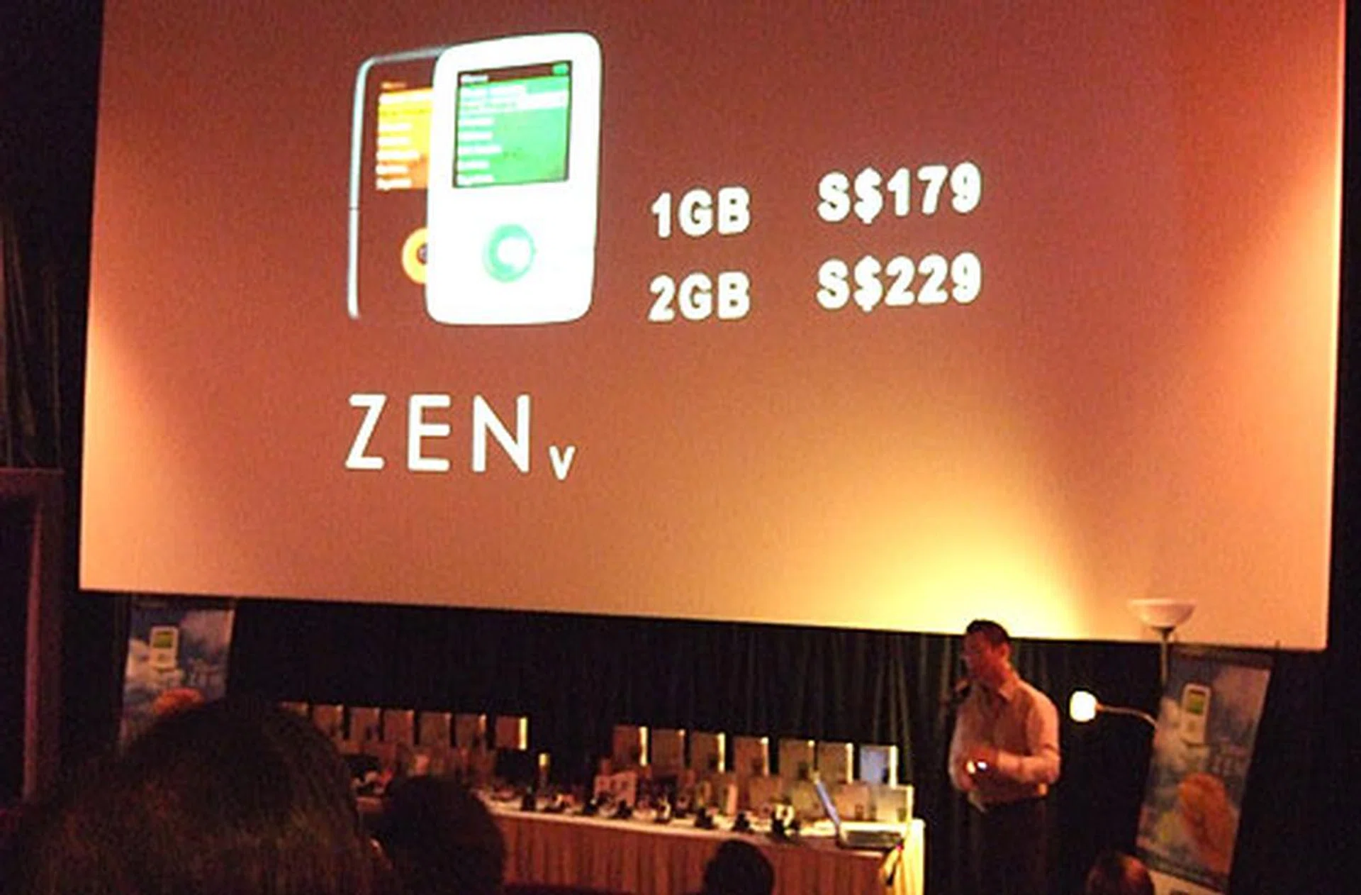 The vanilla ZEN V is S$179 and S$229 for the 1GB and 2GB players - an extremely competitive price.