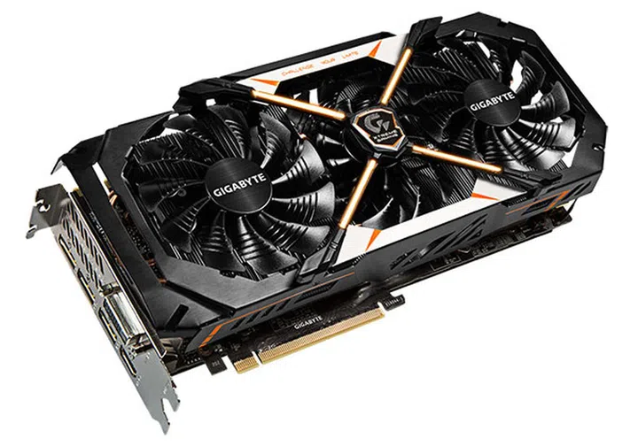 Note the recessed middle fan in the GeForce GTX 1070 Xtreme Gaming. (Image Source: Gigabyte)