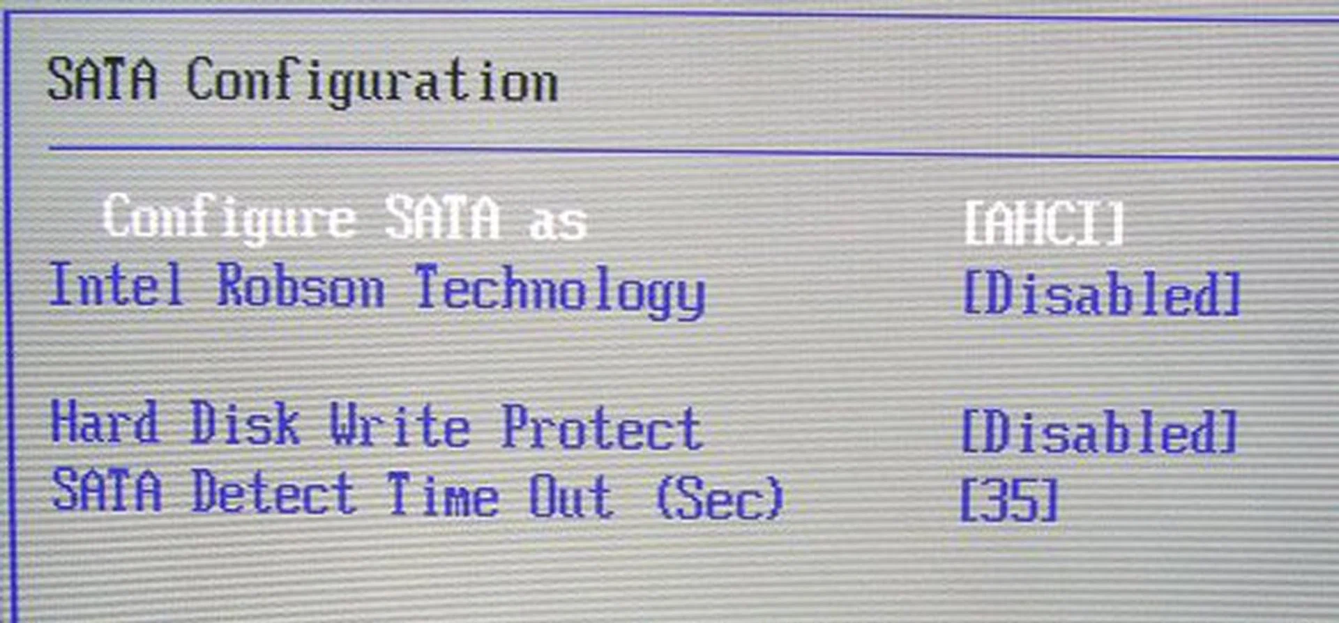 Selecting AHCI or RAID will enable the Robson Technology option in the BIOS, but no word on how it works with the board or HDDs at the moment.