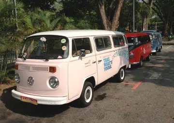 An unusual sight on our sunny island, brightly-colored Kombi vans awaited our members on a fine Saturday morning.