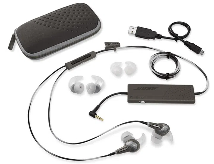 The earphones and all the accessories 