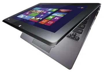 The ASUS Taichi 21 converts from tablet to notebook simply by opening the lid. It's only possible because of the dual full HD displays that are placed back-to-back. 