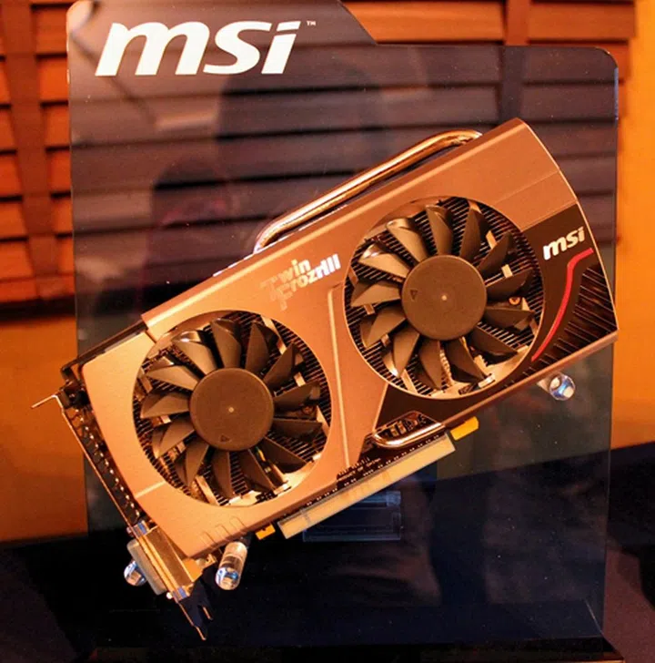 The MSI N660 TF 2GD5/OC card features Twin Frozr III Thermal Design to keep its NVIDIA GeForce GTX 660 chip cool even when the card is overclocked.