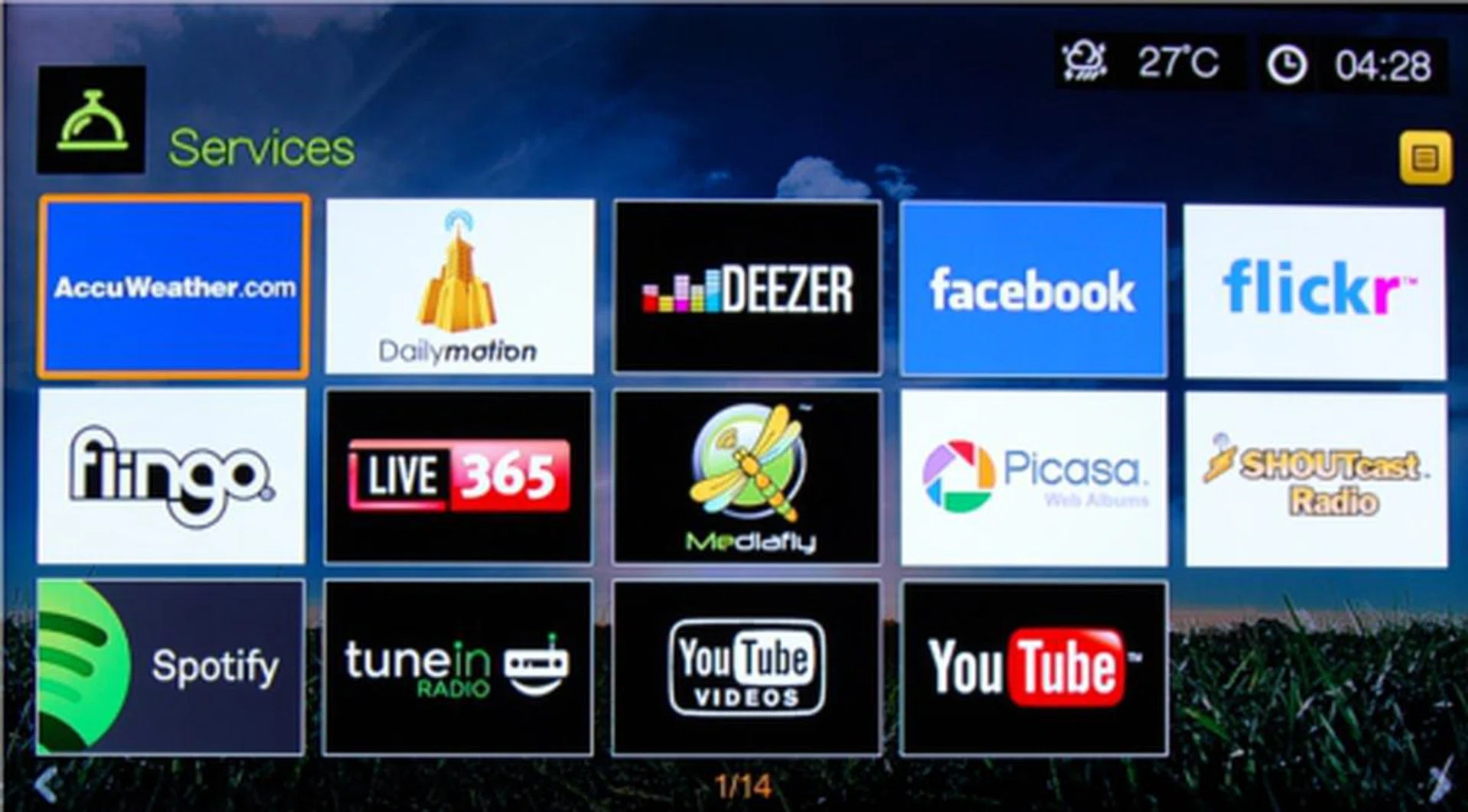The list of Internet-based offerings on the Live is probably the most comprehensive we've seen so far in media players.