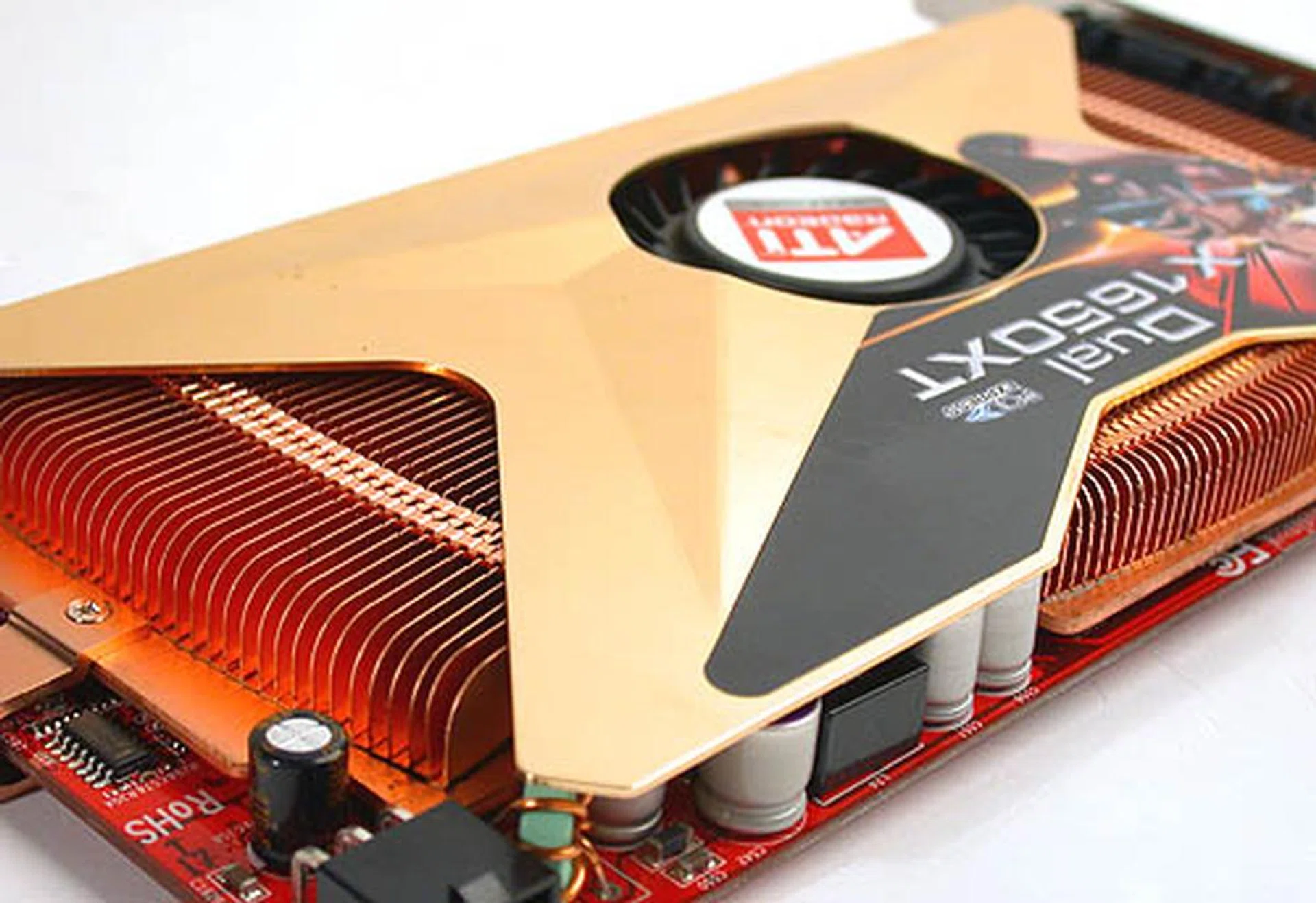 It may not look like much but the full copper heatsink used in the Gemini 2 makes it a rather hefty card. Unfortunately, it is not the most ideal of coolers and the noise output was significantly above most mainstream and even high-end graphics cards,
