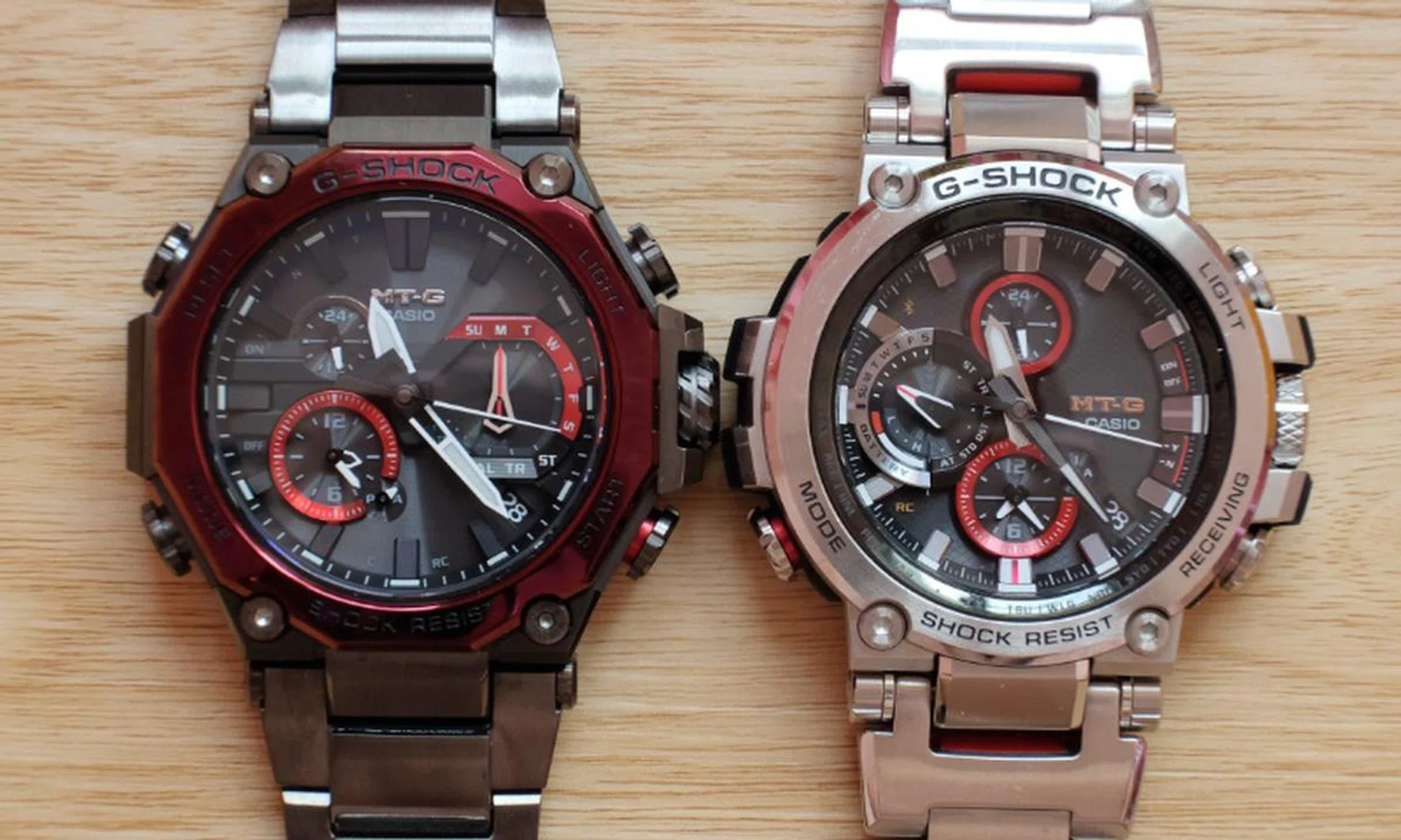 With its dodecagonal bezel,  the MTG-B2000 looks very different from the older MTG-B1000 (right).