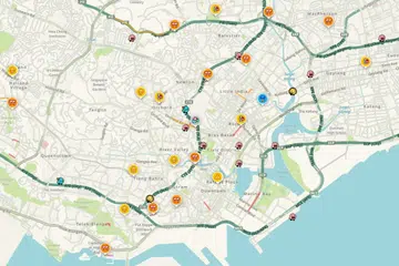 Desktop interface of Waze.
