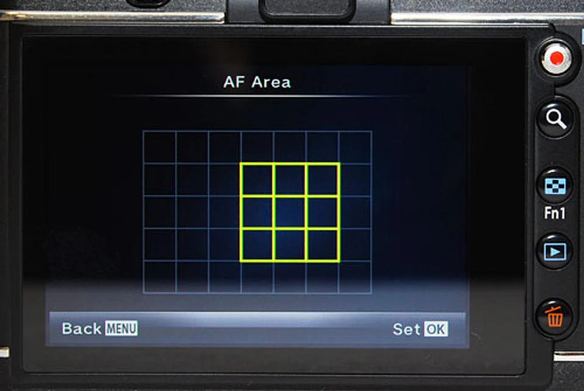 The E-P3 gains an interesting AF option to focus by area, but it's buried within the menu system.