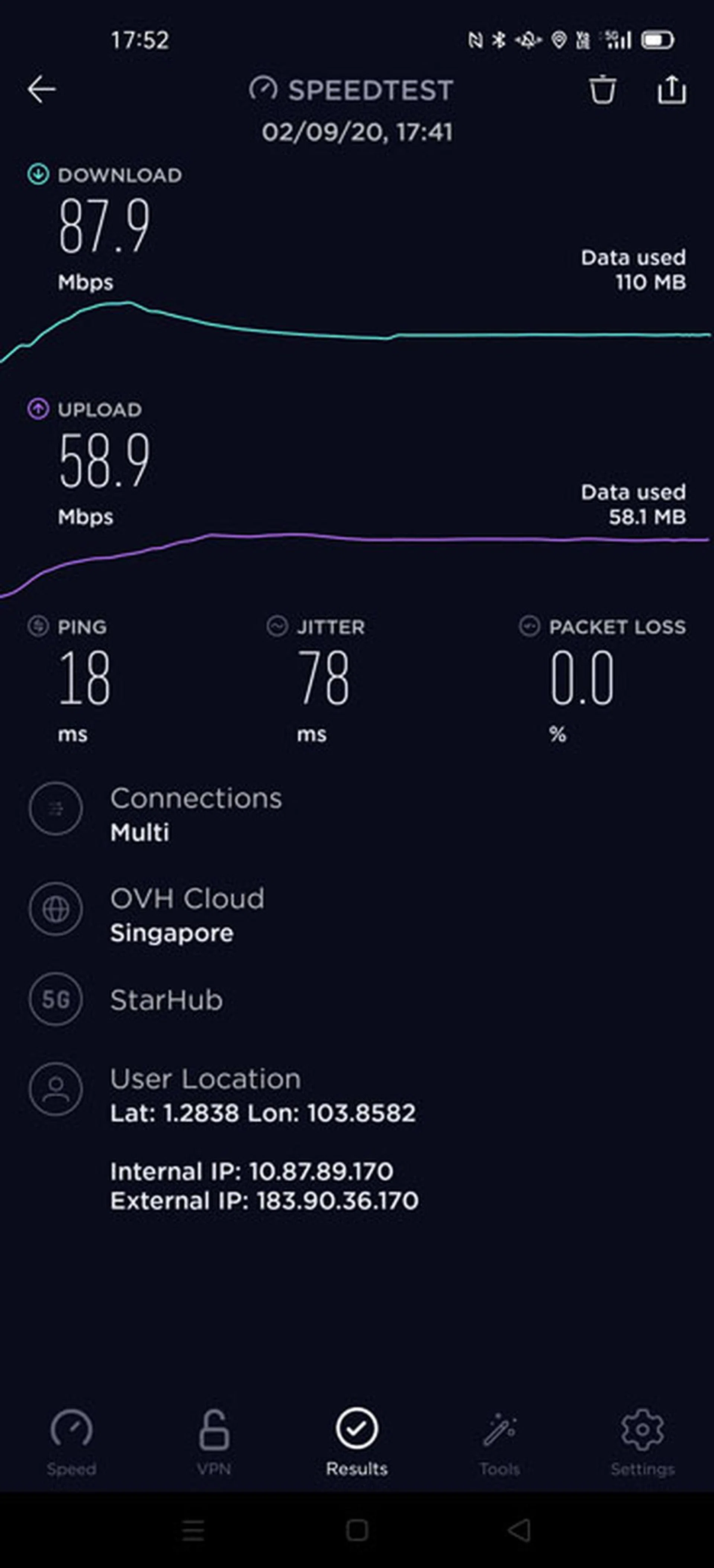 StarHub 5G Test 1