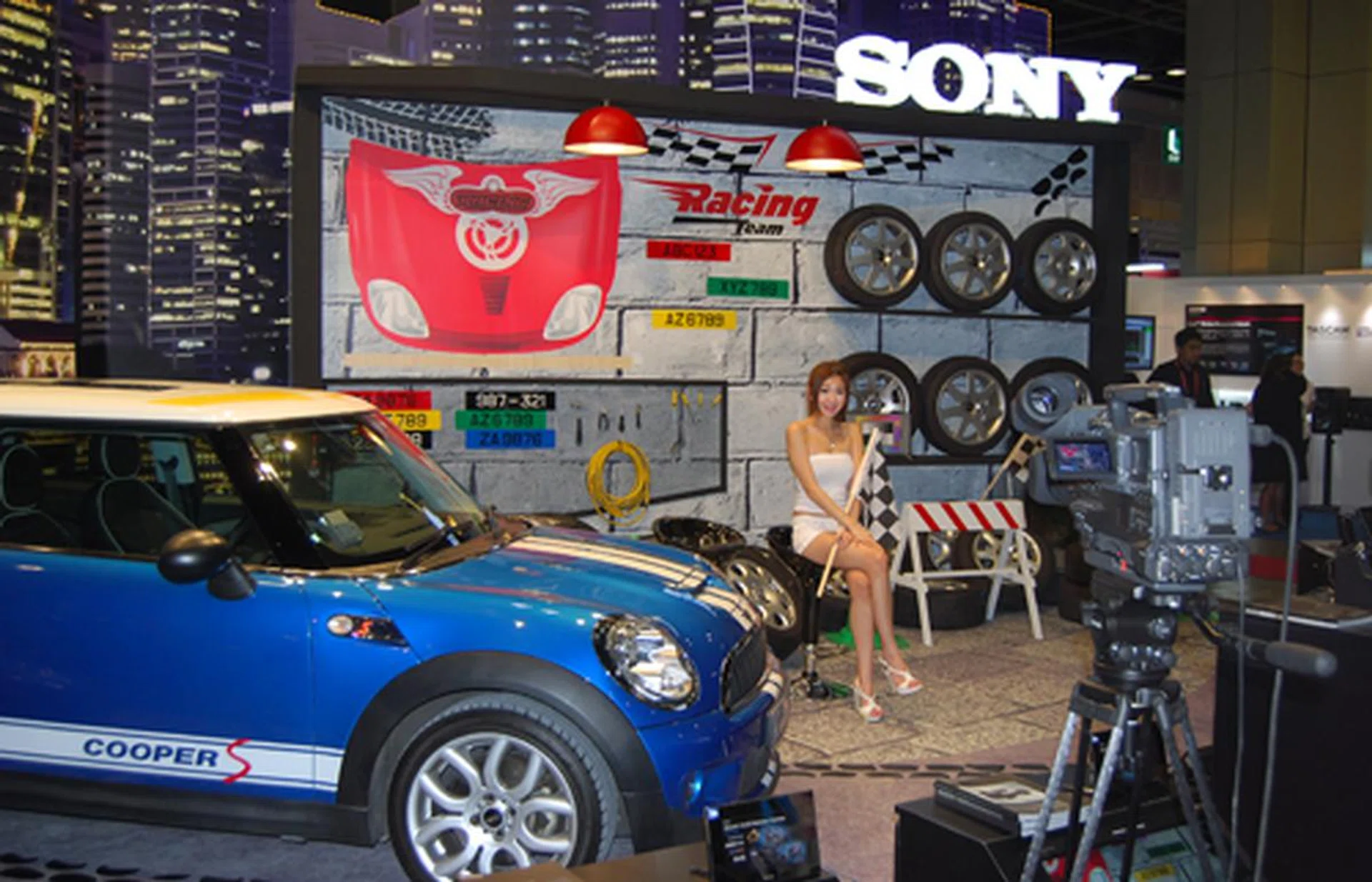 Sony's booth was set up to showcase their new 4K camera and its ability to capture greater details.