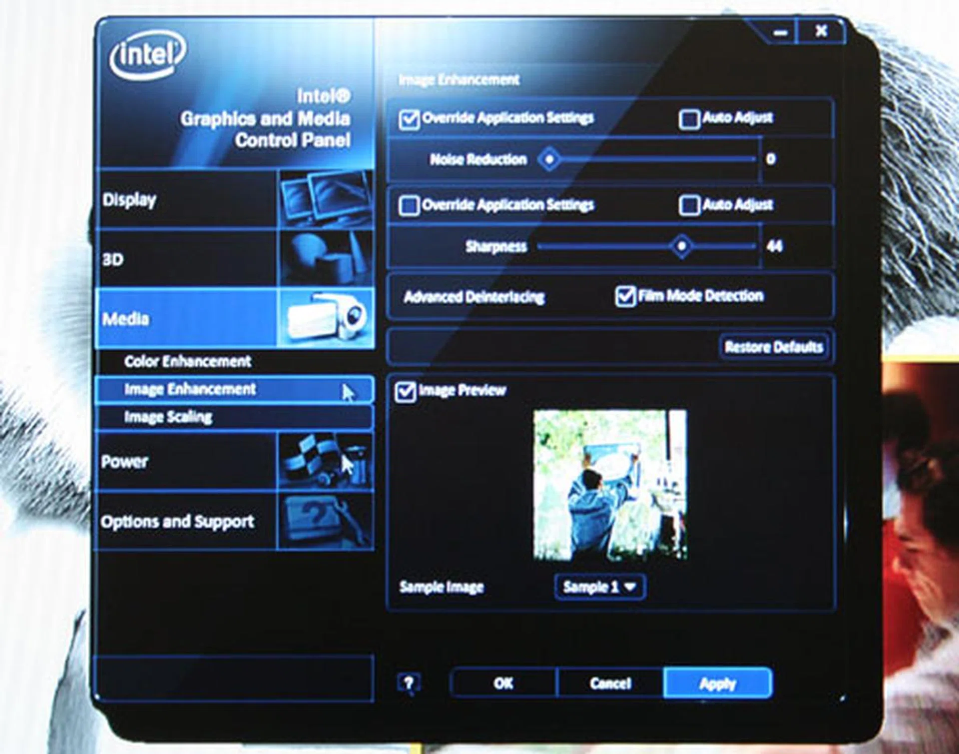 You can now enhance video with noise reduction, sharpness and deinterlacing using the new control panel.