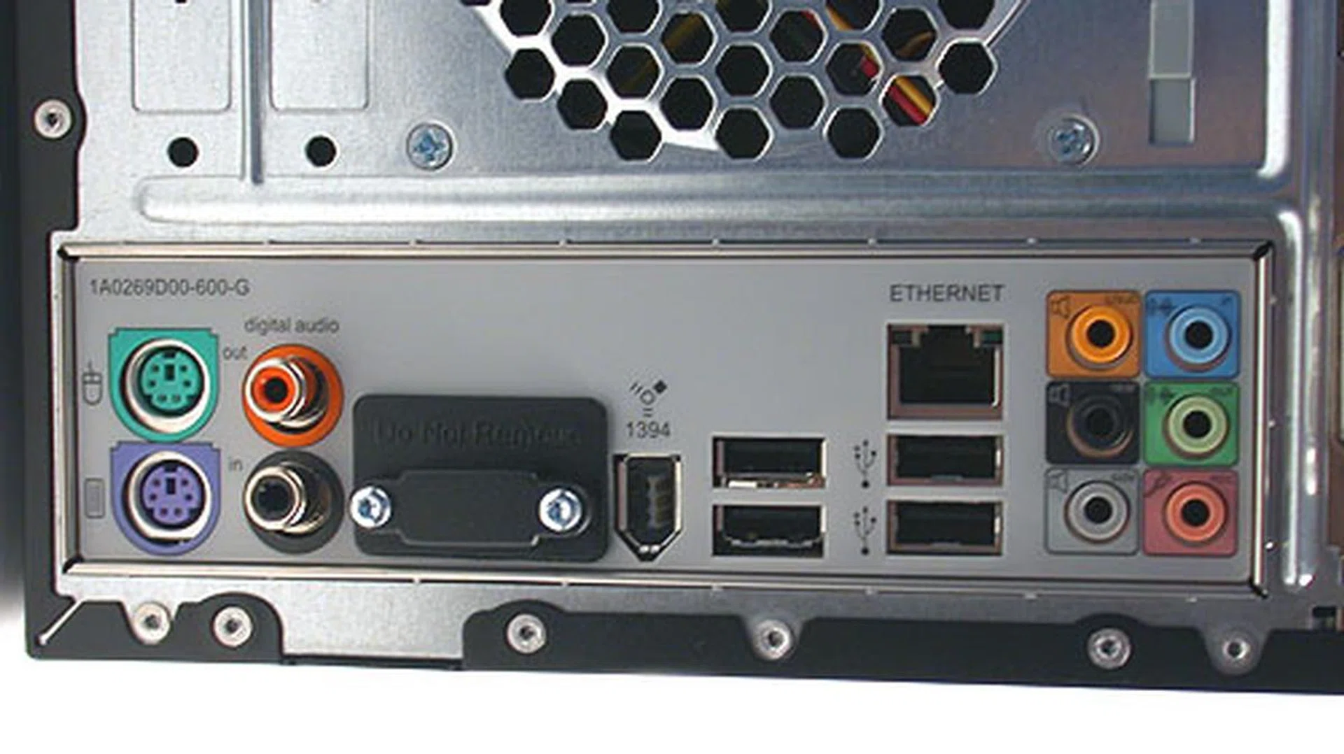 A rather typical set of inputs and outputs at the back of the chassis. The addition of digital audio I/Os however are very welcome and appropriate for its designation as a multimedia machine.
