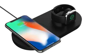 Griffin PowerBlock Wireless Fast Charging Pad with Apple Watch Dock