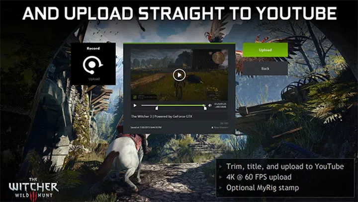 You can upload gameplay footage straight to YouTube without exiting the game. (Image Source: NVIDIA)