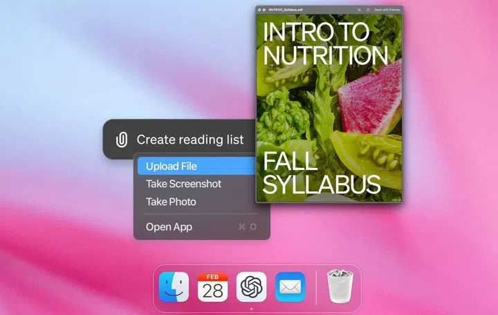 The ChatGPT desktop app for macOS is now available for all users. (Image source: OpenAI)