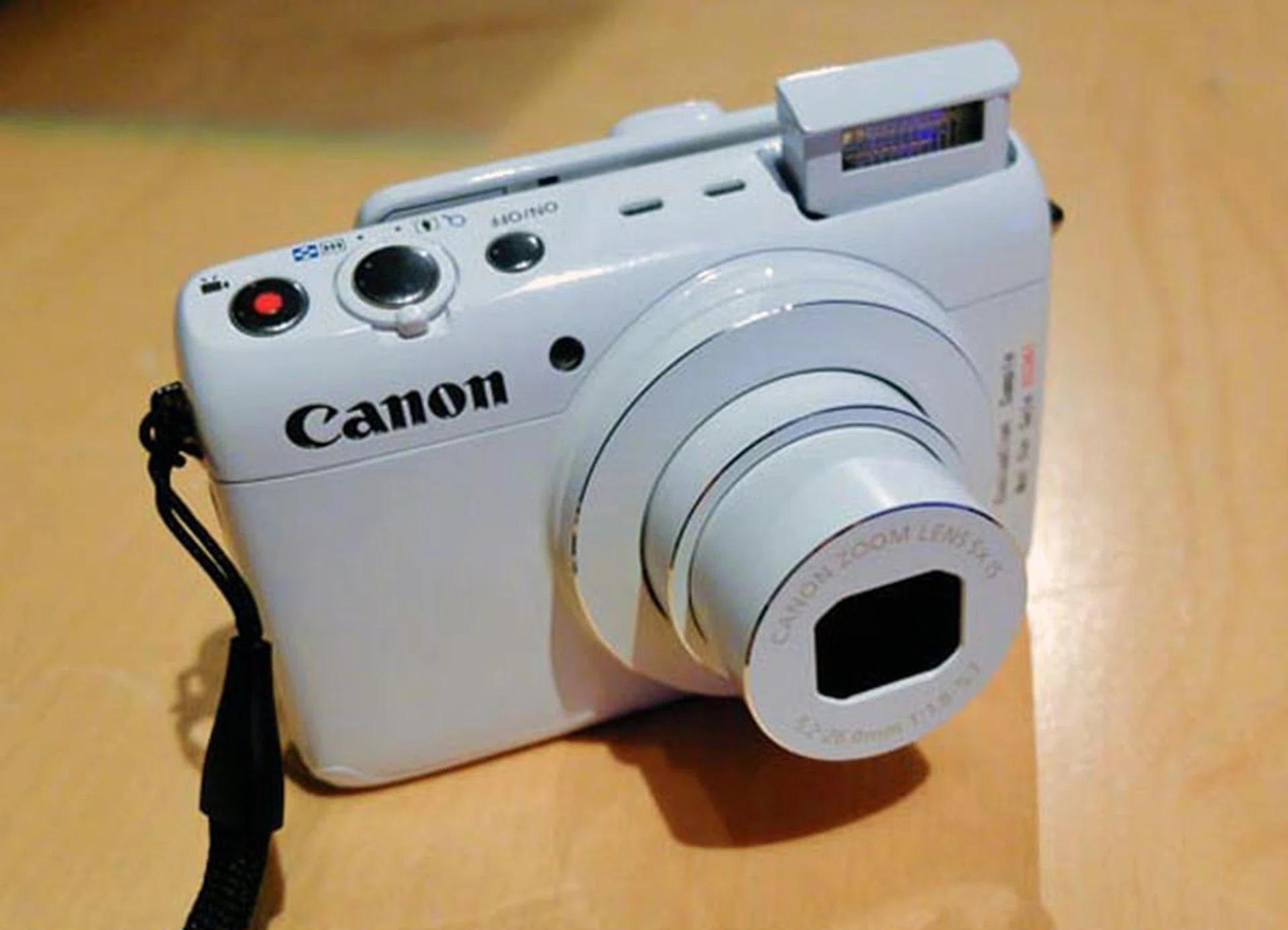 The Canon N100 with pop-up flash extended. 