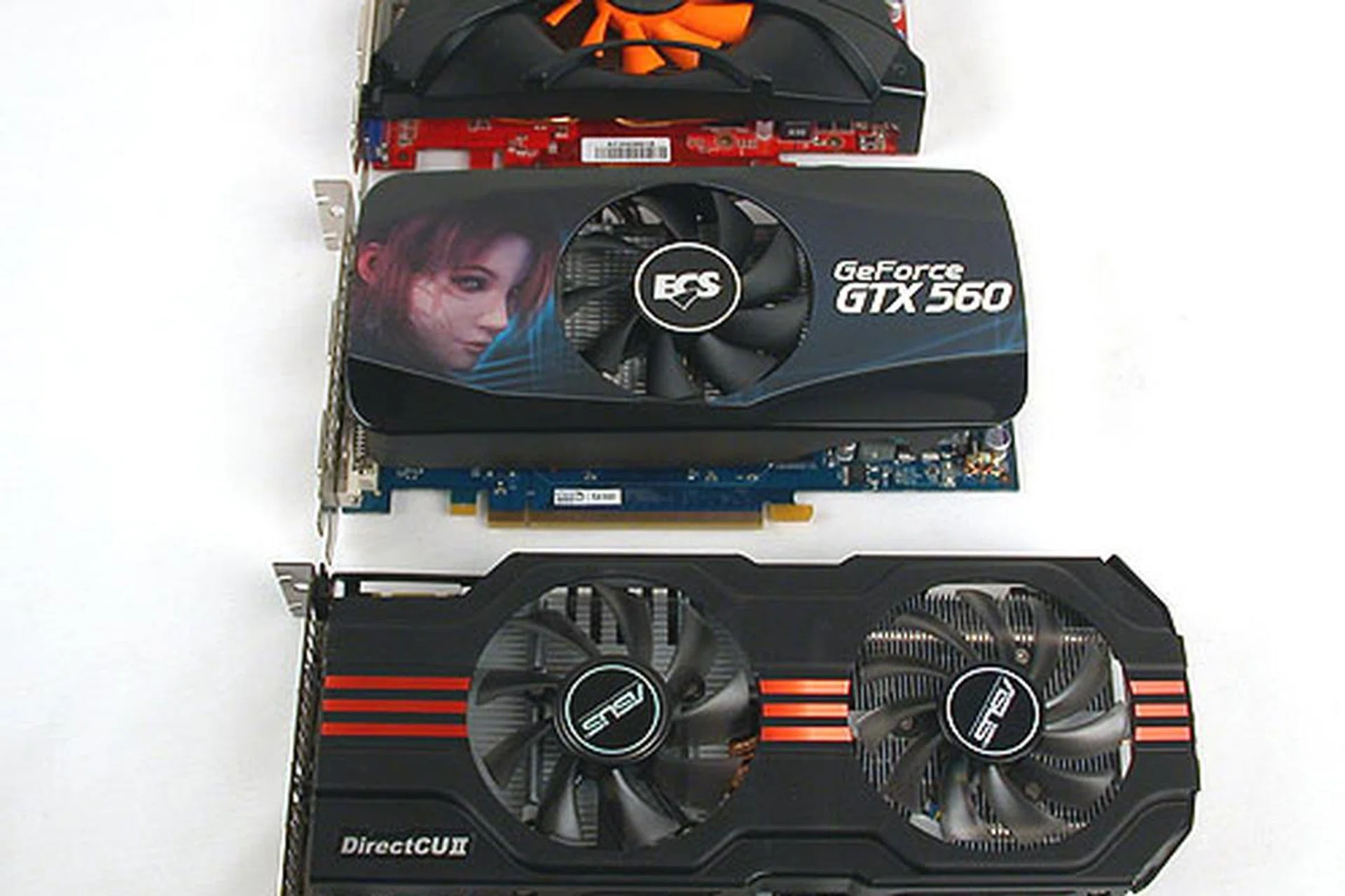 We got three graphics cards from ASUS, ECS and Palit, all at different clock speeds. You definitely want to check the clock speeds on this SKU before putting down the cash.