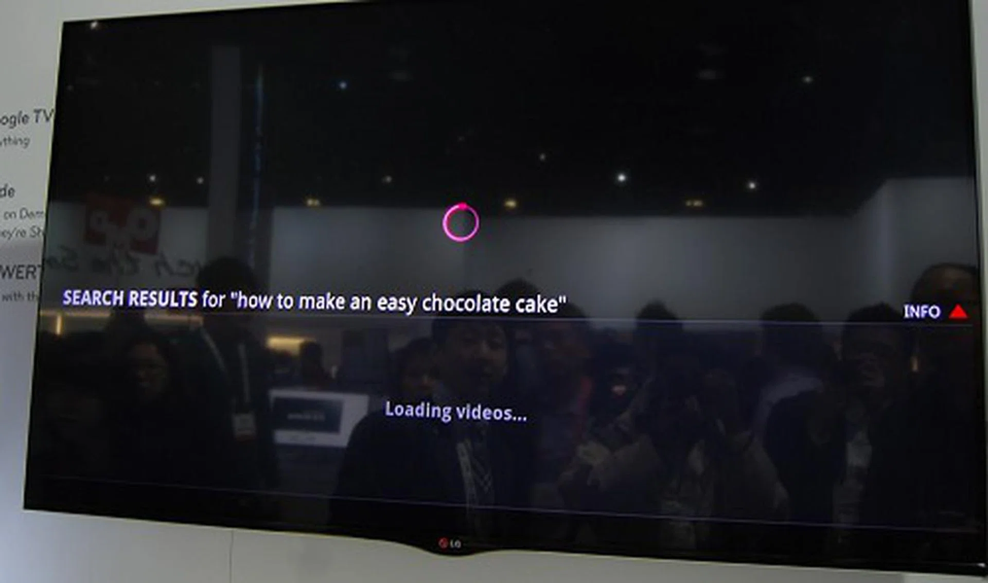 If you continue with your input, the TV will then search the relevant internet sources…