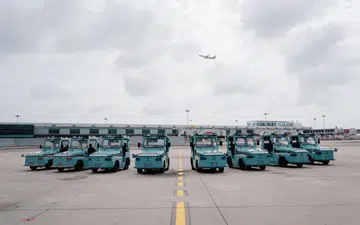 Changi Airport’s driverless tractors for passenger baggage transportation