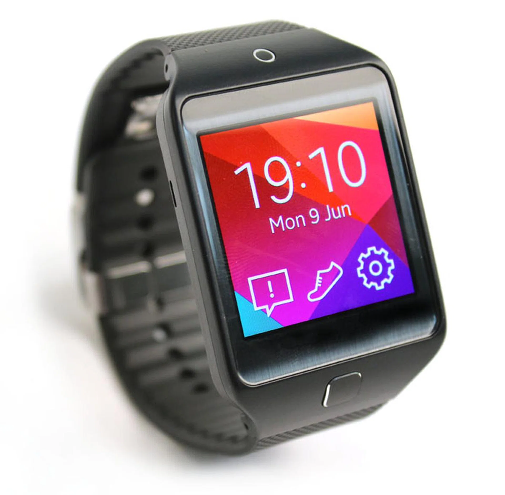 The more affordable Gear 2 Neo ditches the camera module and metal housing. The circle you see on top is the IR blaster.