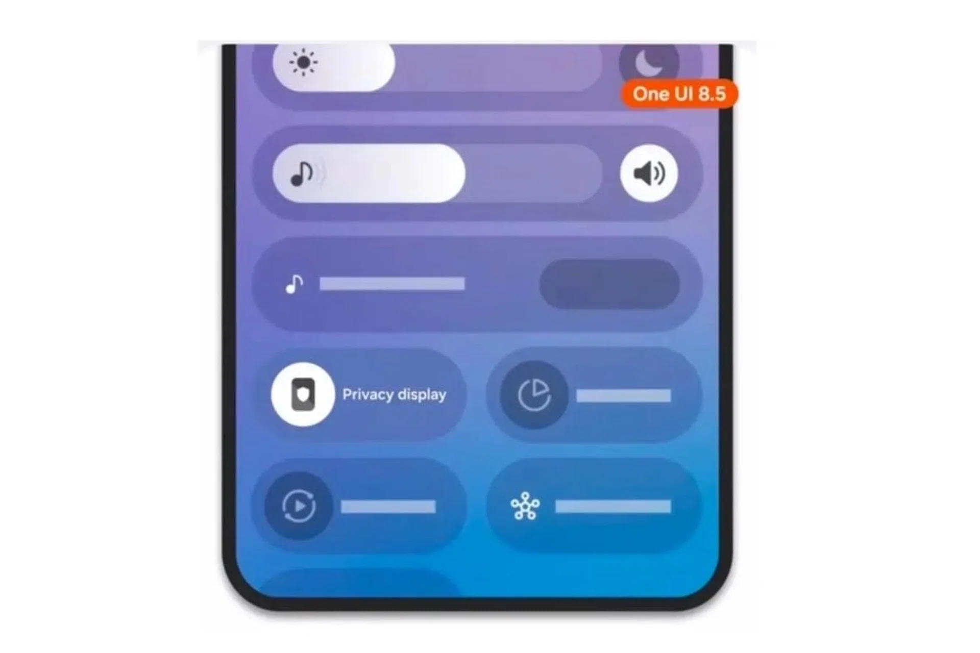 OneUI 8.5’s Privacy Display feature can be accessed from the Quick Panel.