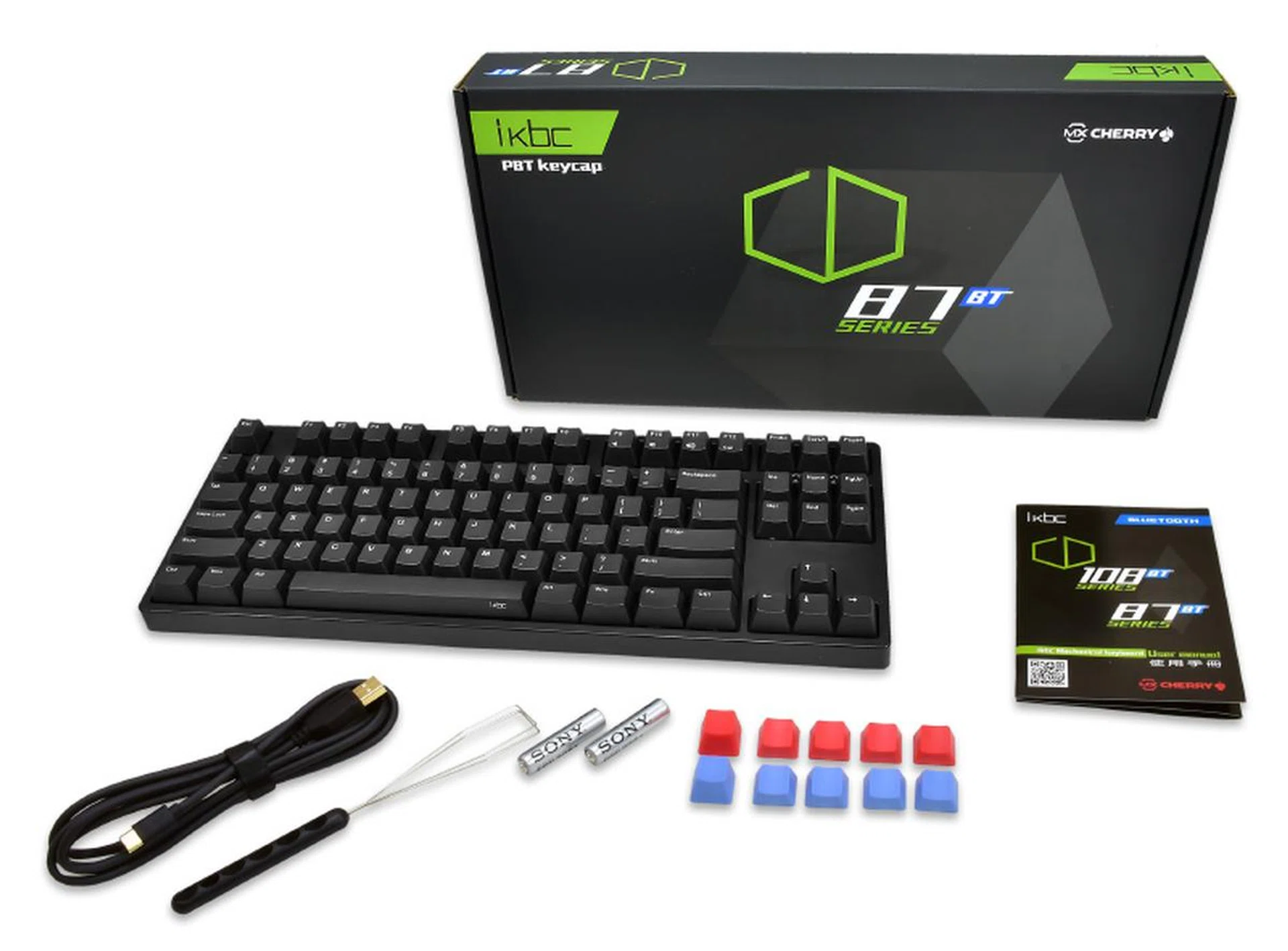 The CD87 BT is well accessorized and comes with additional keycaps, a keycap puller, and even batteries to get you started.