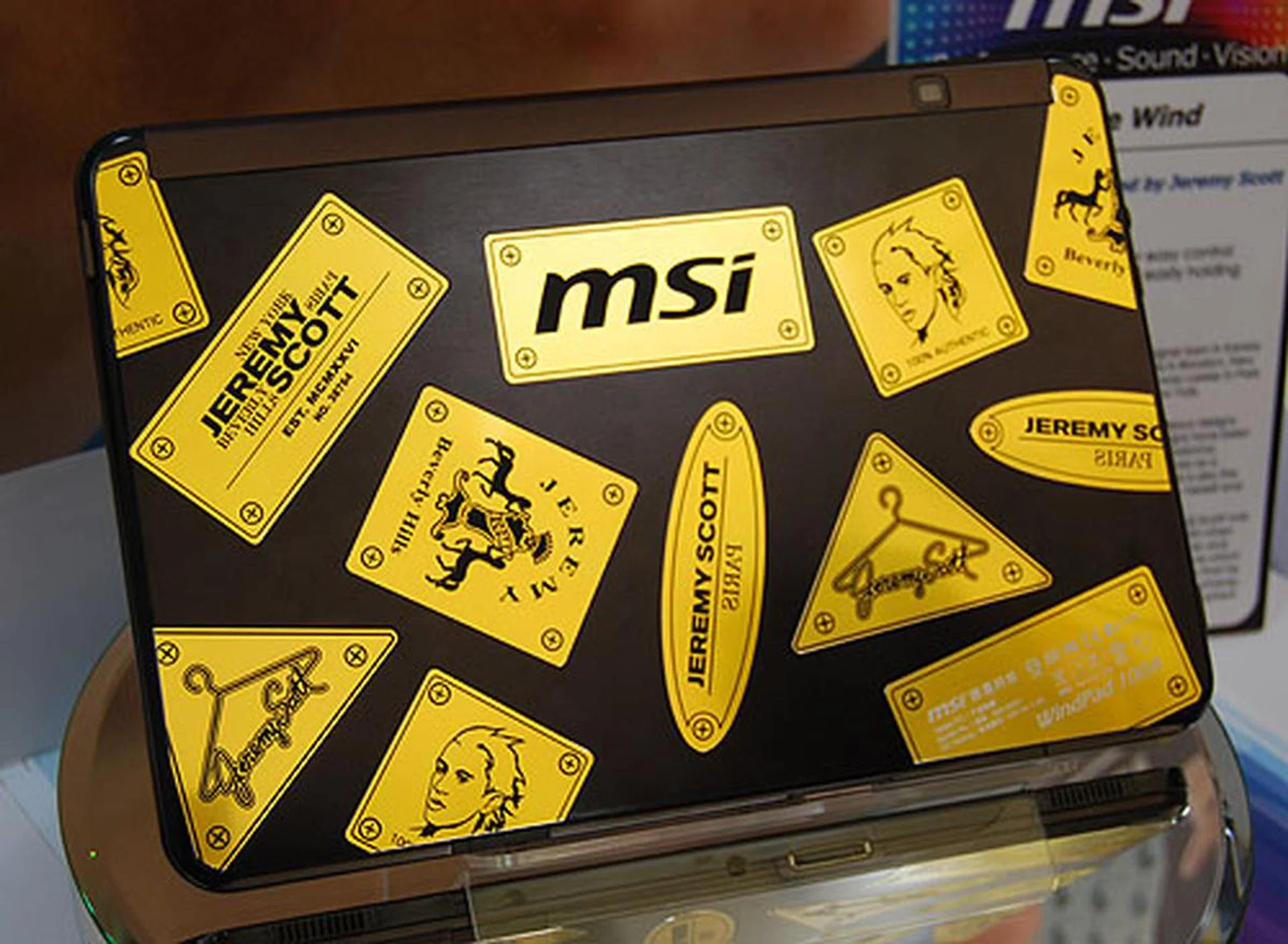 This is a special edition WindPad 100A designed by Jeremy Scott, a fashion designer who's popular with celebrities. 