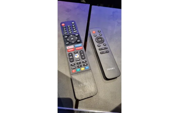 The soundbar remote (pictured on the right) is rather basic. The remote on the left is for their new TV.