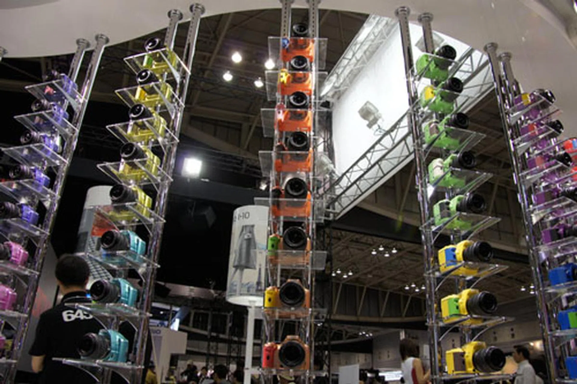 A host of super-coloful Pentax K-x DSLRs.