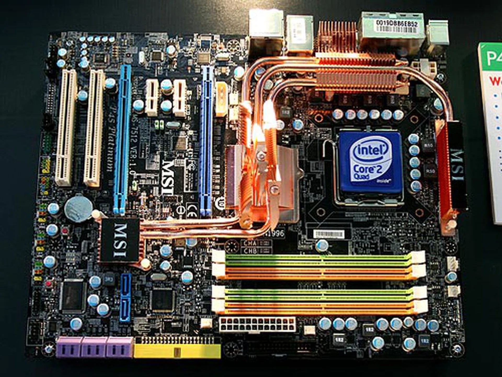  The MSI P45 Platinum motherboard is a slightly more premium board in its Intel P45 series. It comes with Dr. MOS technology, GreenPower technology (for better power savings), Circu-Pipe 2 cooling, two-phase power supply on chipset and memory, two PCIe graphics slots and up to nine SATA ports (eight internal and one eSATA).  