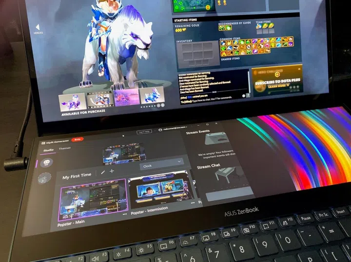 The ScreenPad Plus is a great way for content creators to play and monitor their video game streams – on a laptop.