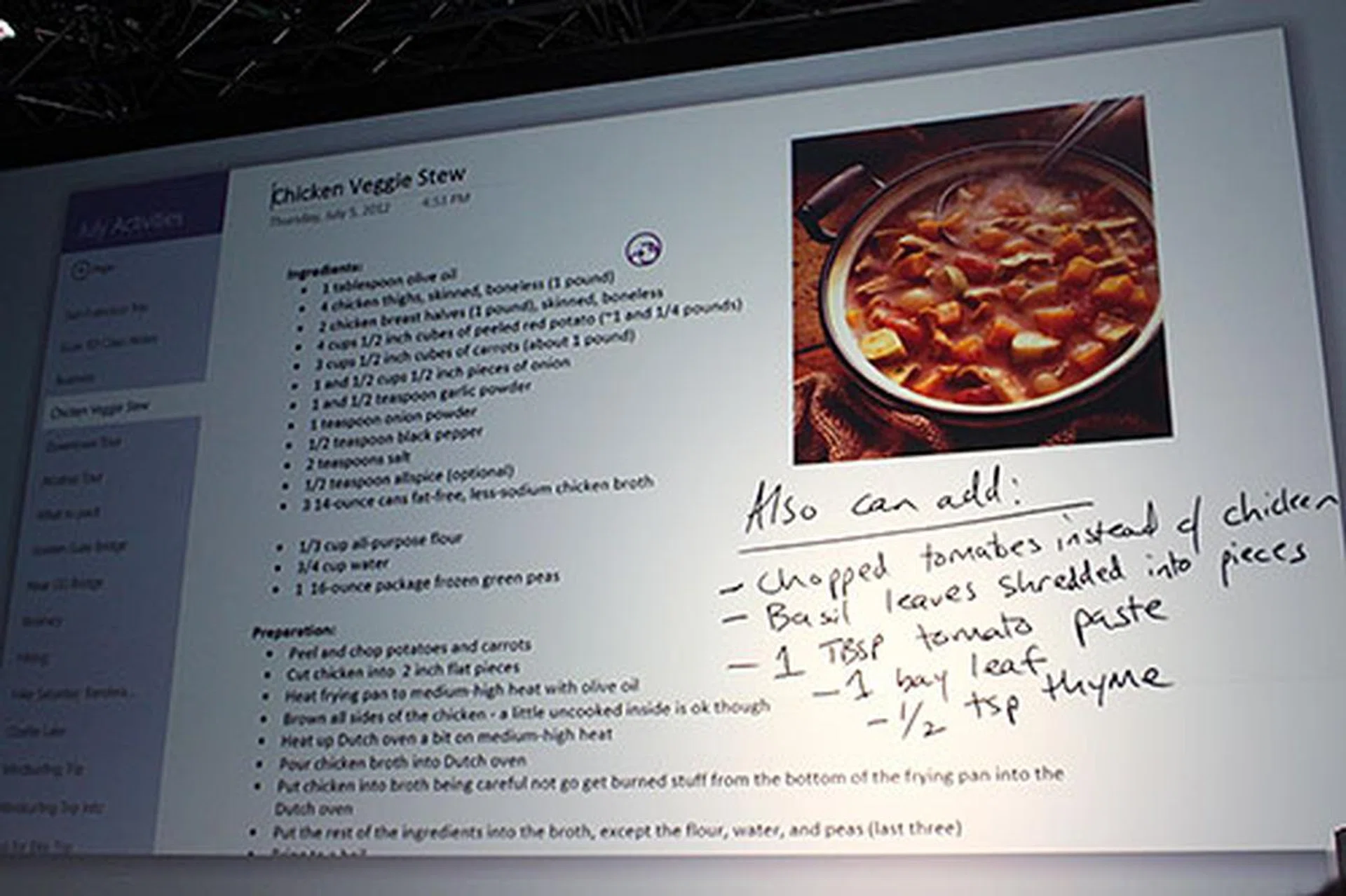 Touch and inking (where you use a stylus to create content) are huge deals on Office 2013. The app shown here is OneNote.