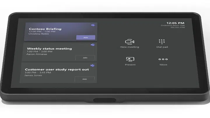 The touchscreen-enabled device can be mounted on a wall or table. Image source: Logitech. 