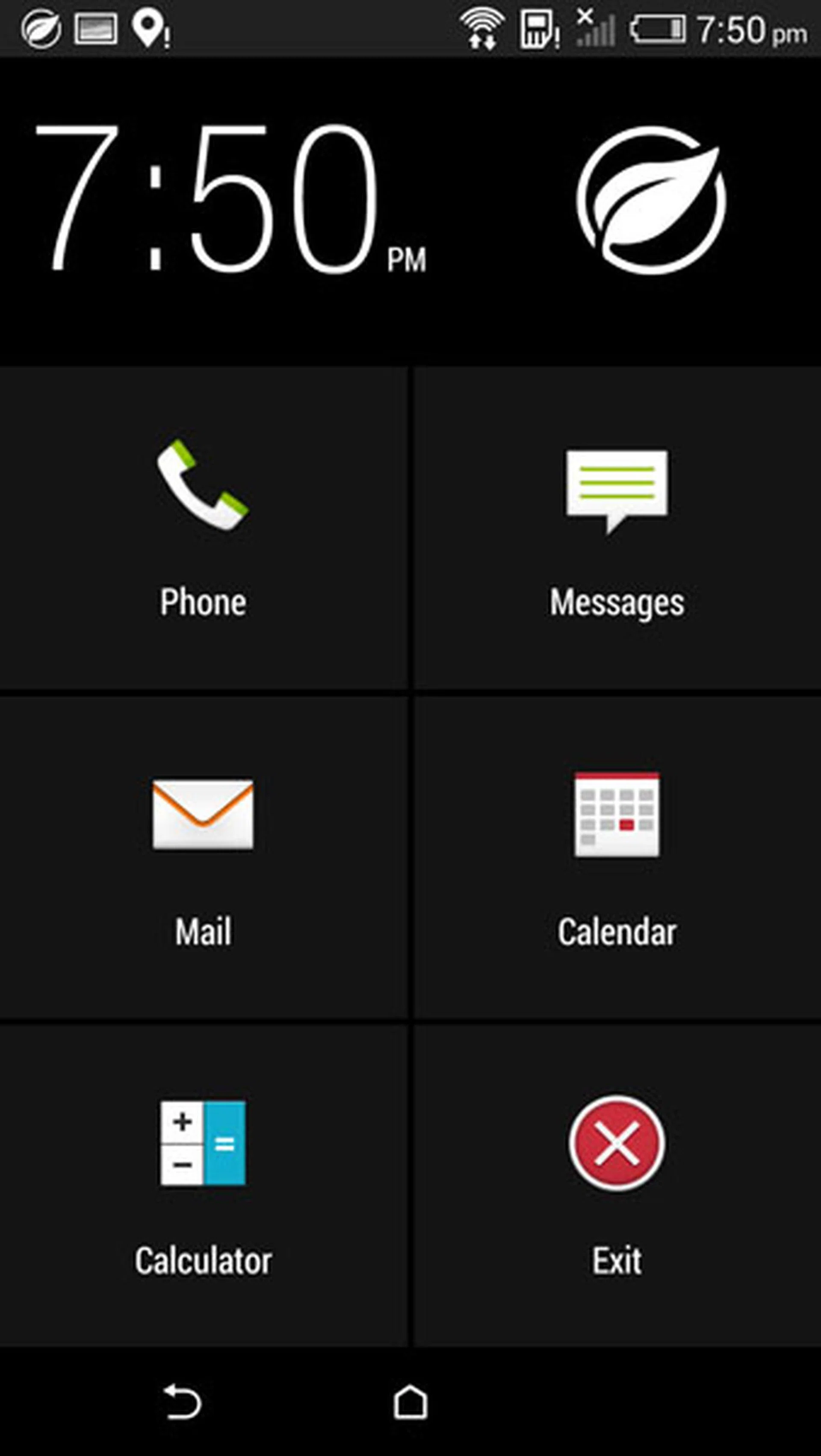 The simplified UI on Extreme Power Savings Mode.