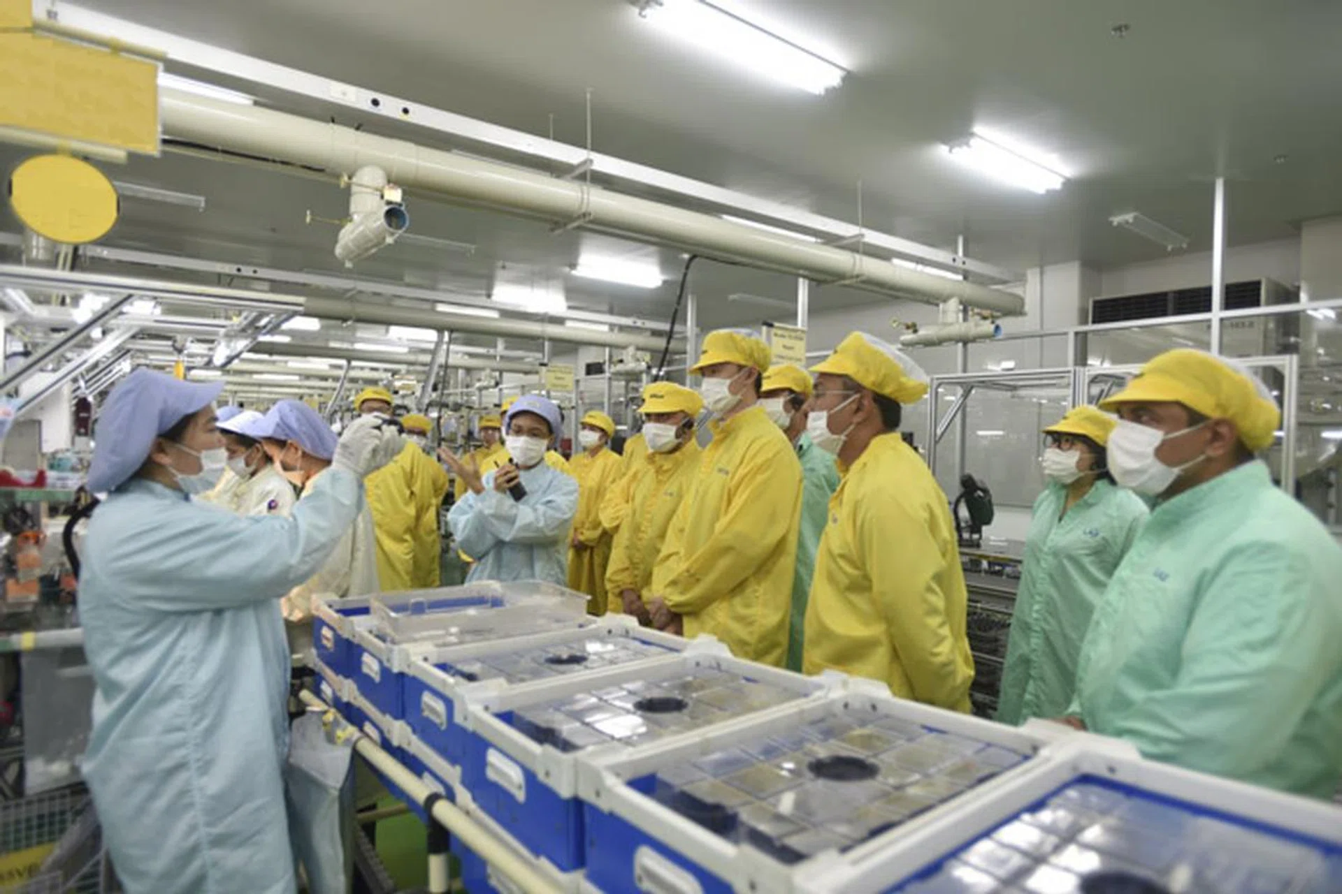 Lenses are also assembled on the same floor.