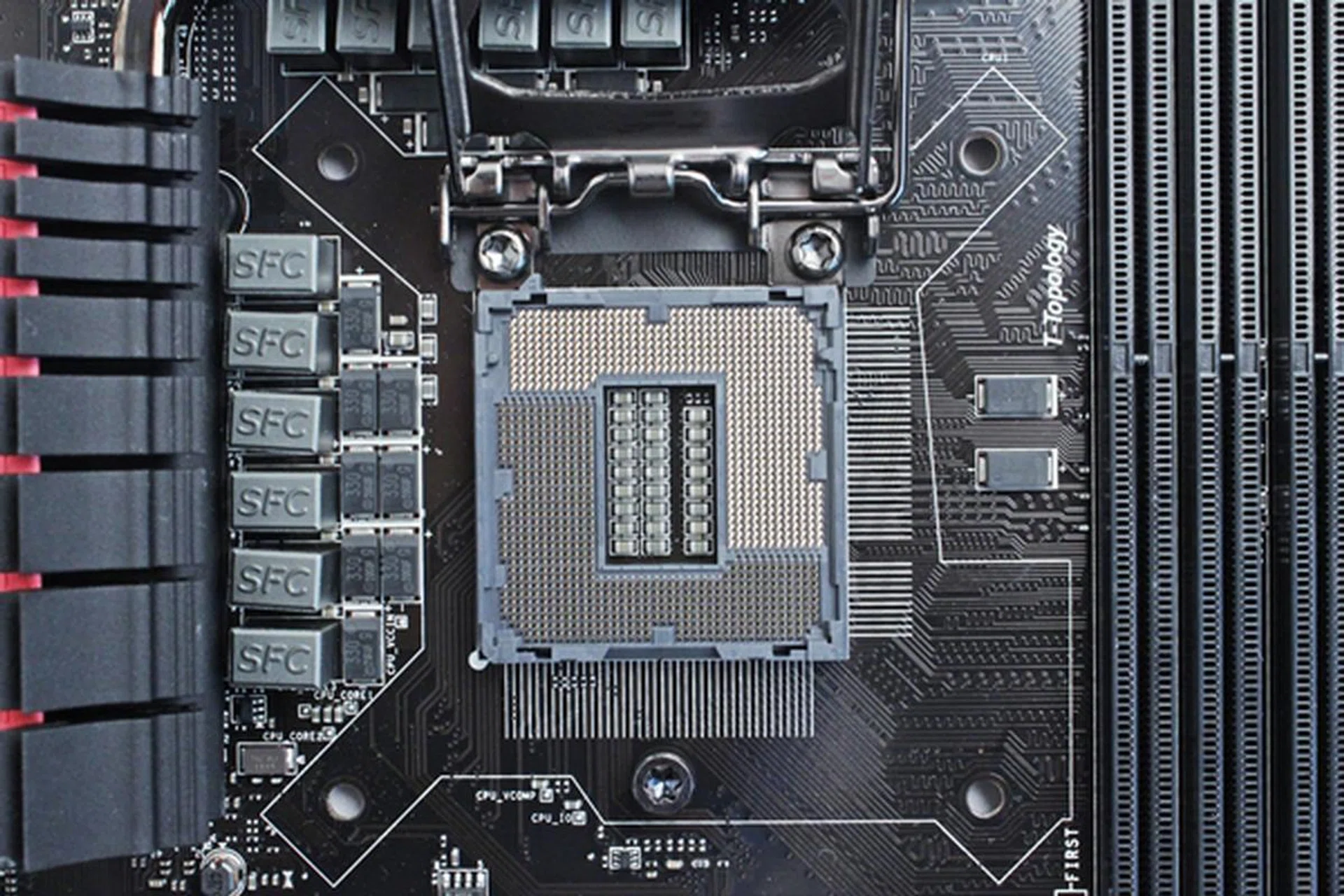 The LGA1150 CPU socket of the MSI Z87-GD65 Gaming motherboard.