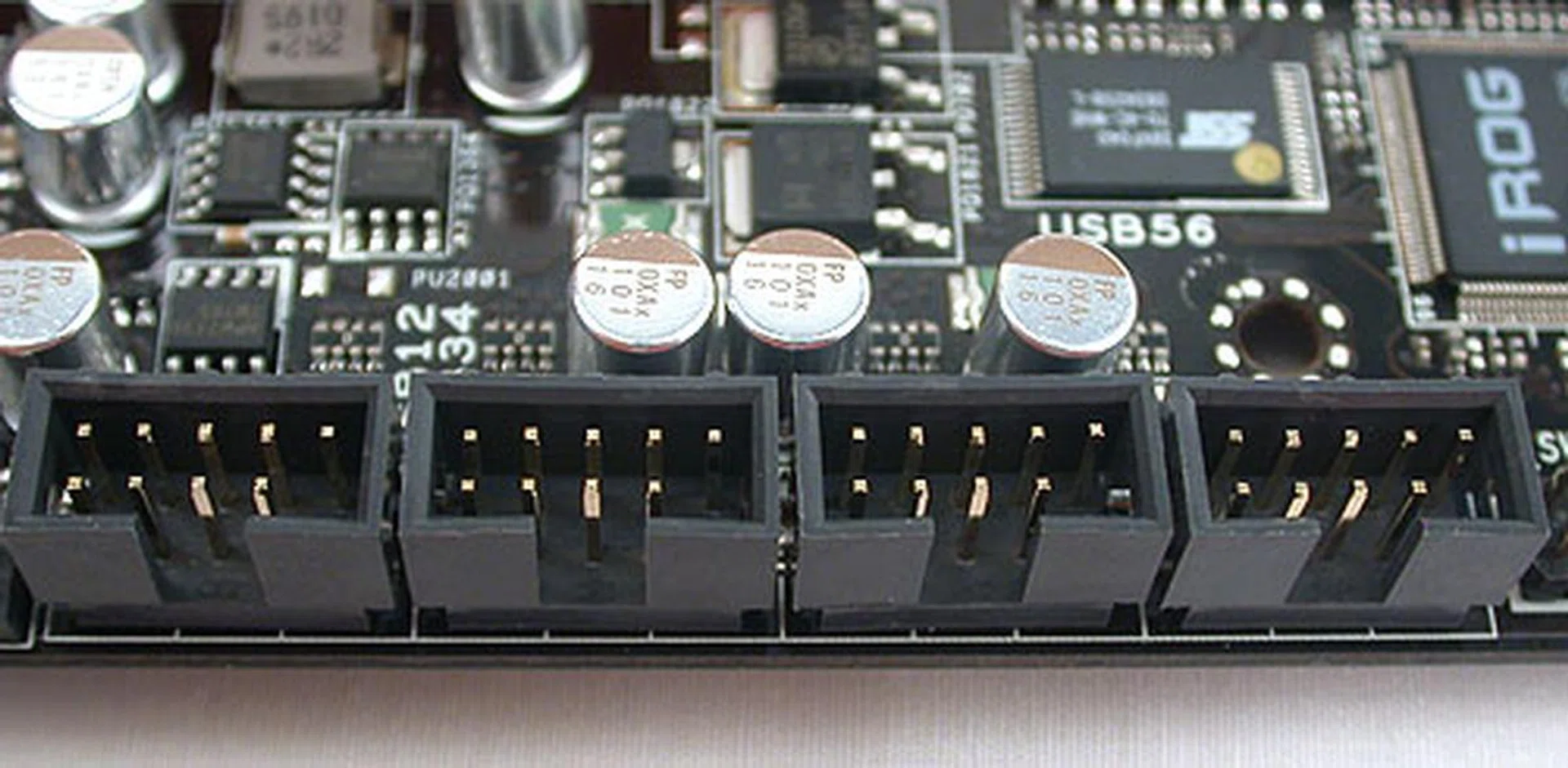 These four USB headers are for USB 2.0/1.1 only. The reason why there are so many headers is because ASUS has gone for USB 3.0 ports instead. 