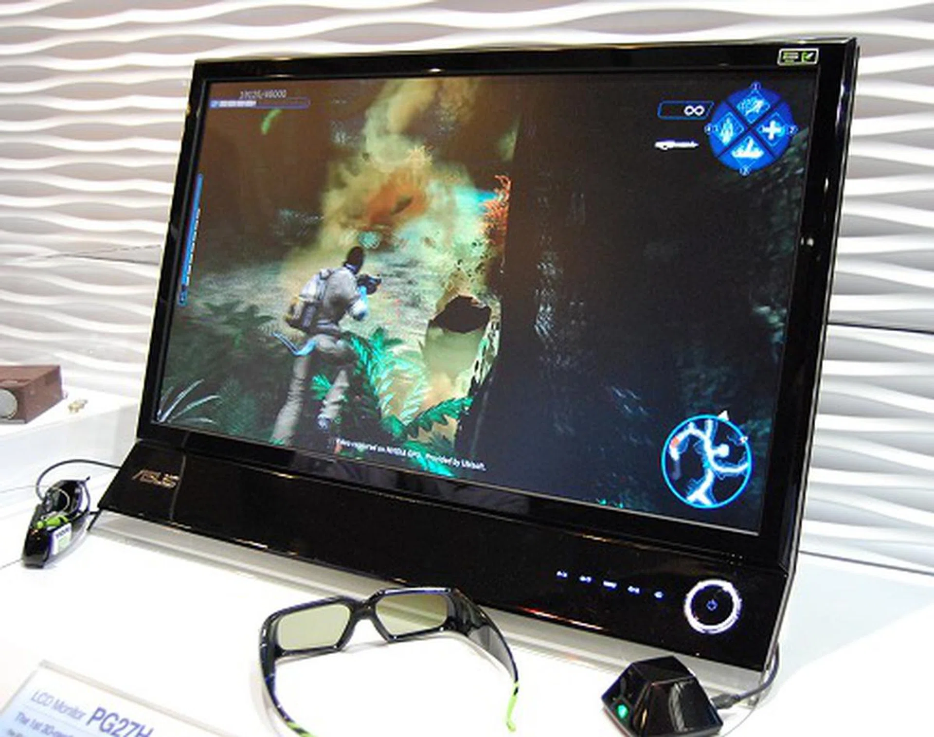 How about a large 3D-ready monitor? The ASUS PG27H is the first 27-inch 3D-ready monitor. 1920 x 1080 pixels resolution, 120Hz support, compatible with NVIDIA 3D Vision, 400 candelas brightness, 20,000:1 contrast ratio and a 2ms response time. If you don't mind a smaller 23-inch screen size, the VG236H is quite a performer with 100,000:1 contrast ratio with ASUS Color Shine technology.