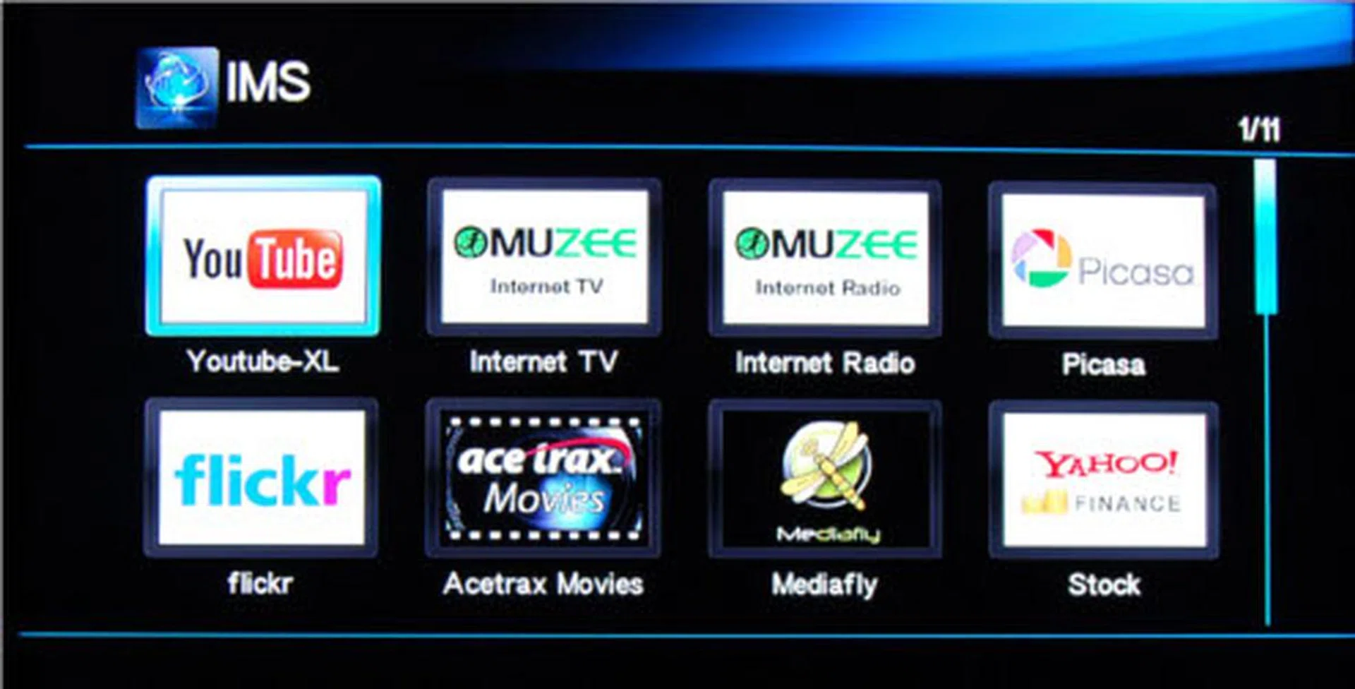 The long list of Internet content and services that the Mini Plus offers.